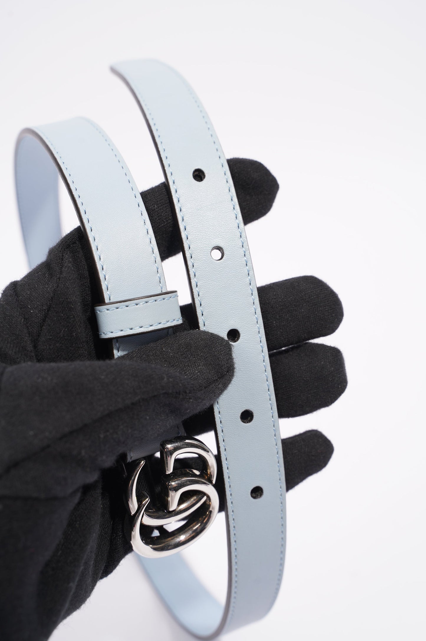 Gucci GG Marmont Belt Blue Leather 70cm - 28"