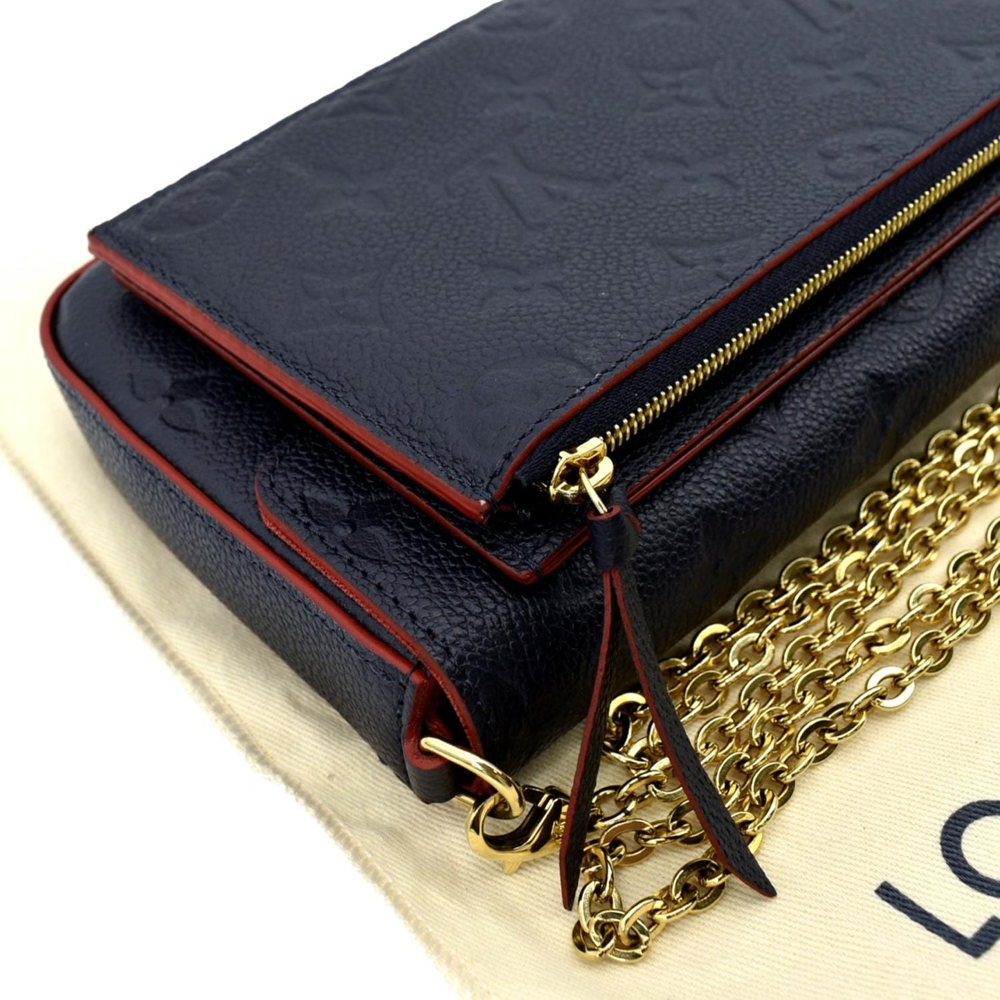 Louis Vuitton  Felicie Monogram Empreinte Pochette Crossbody Bag Blue