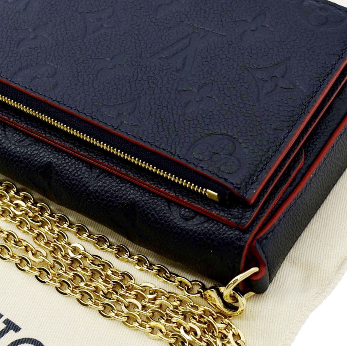 Louis Vuitton  Felicie Monogram Empreinte Pochette Crossbody Bag Blue