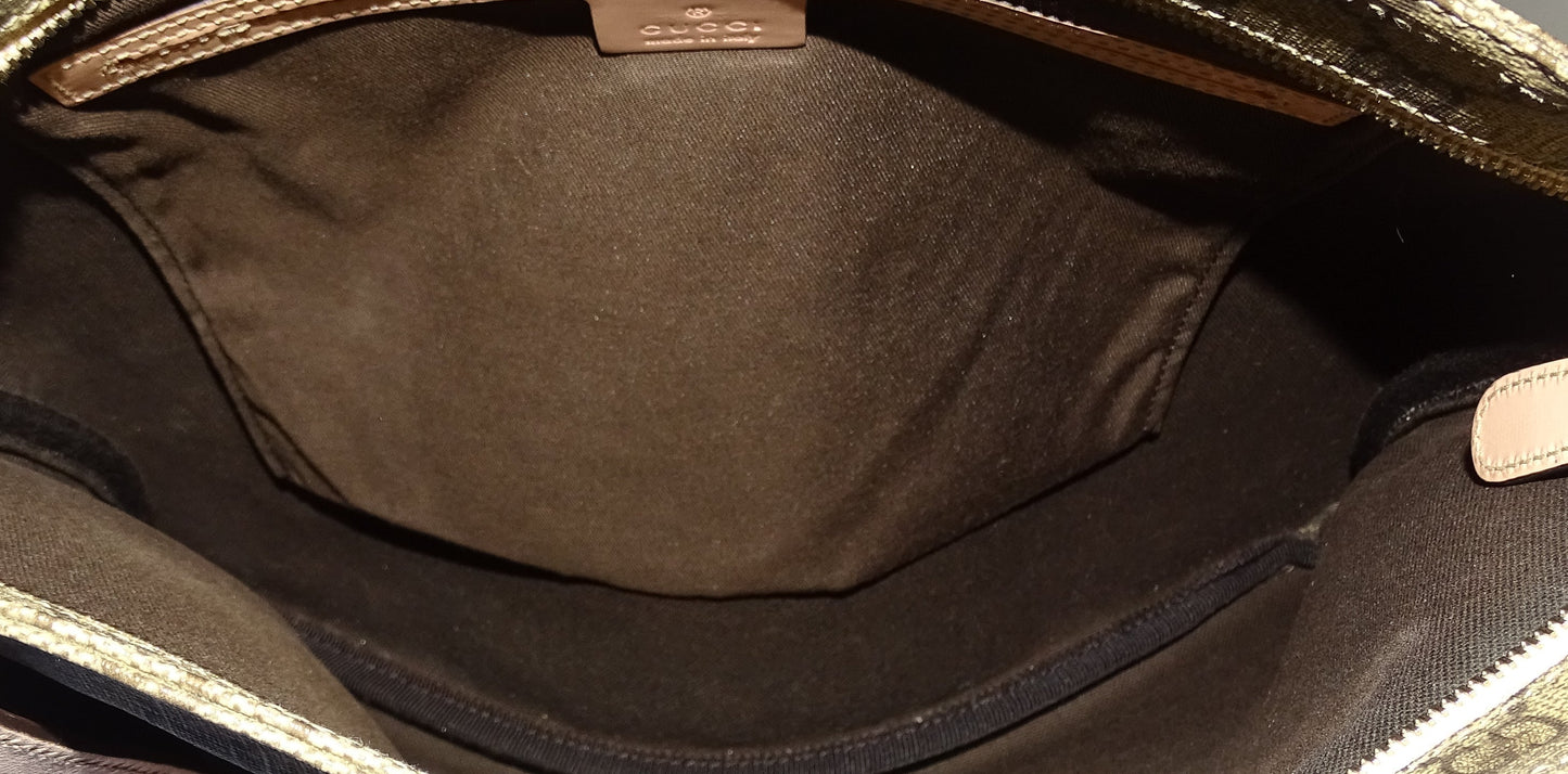 Gucci GG Large Supreme Canvas Messenger With Soft Pink Leather Trims