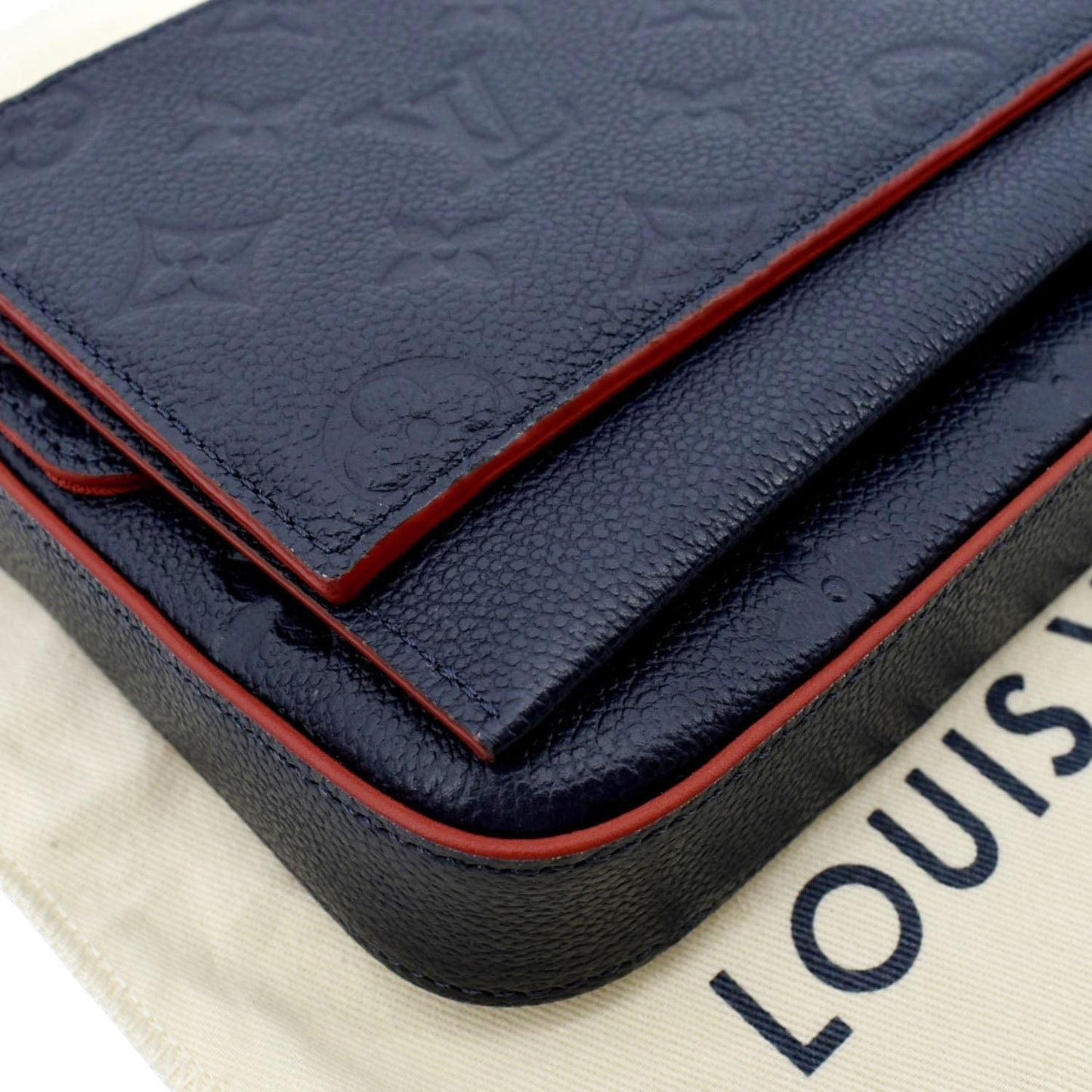 Louis Vuitton  Felicie Monogram Empreinte Pochette Crossbody Bag Blue