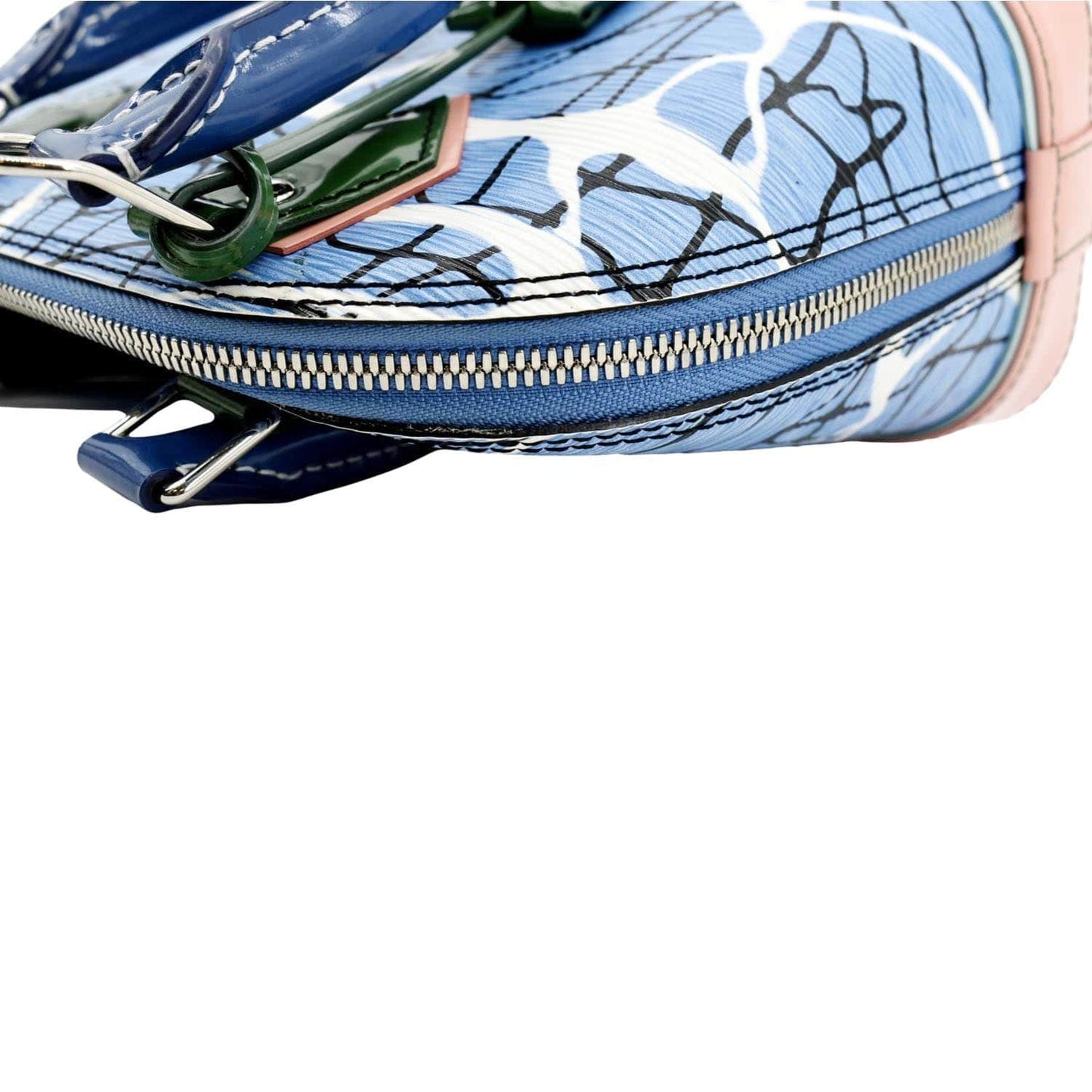Louis Vuitton Alma BB Aqua Print Epi Leather Satchel Crossbody Bag Blue
