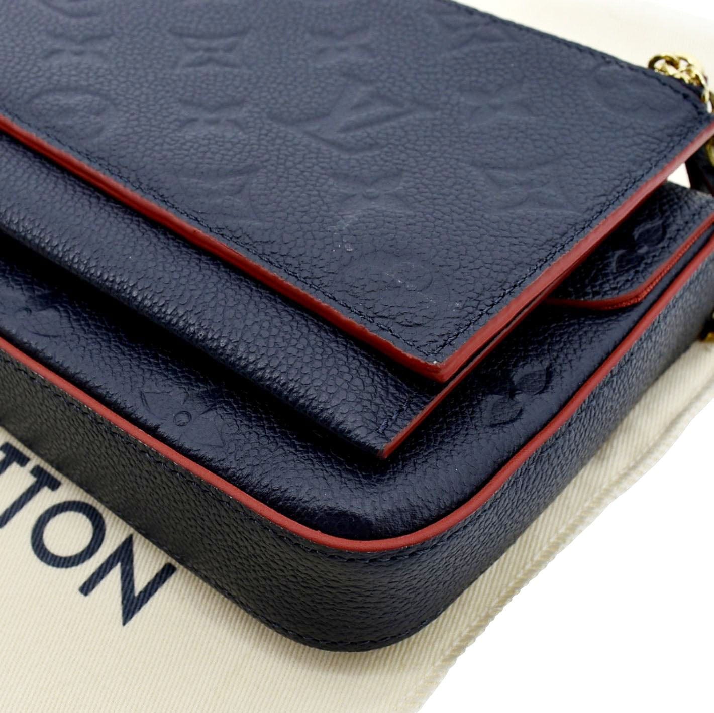 Louis Vuitton  Felicie Monogram Empreinte Pochette Crossbody Bag Blue