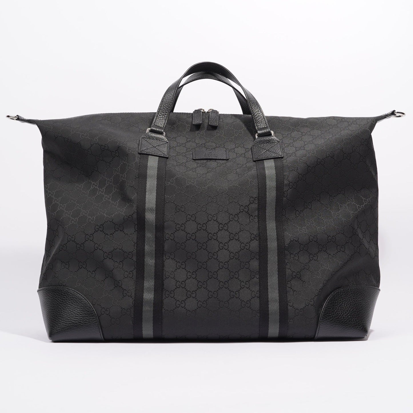 Gucci Mens Duffle Bag Grey Canvas XL