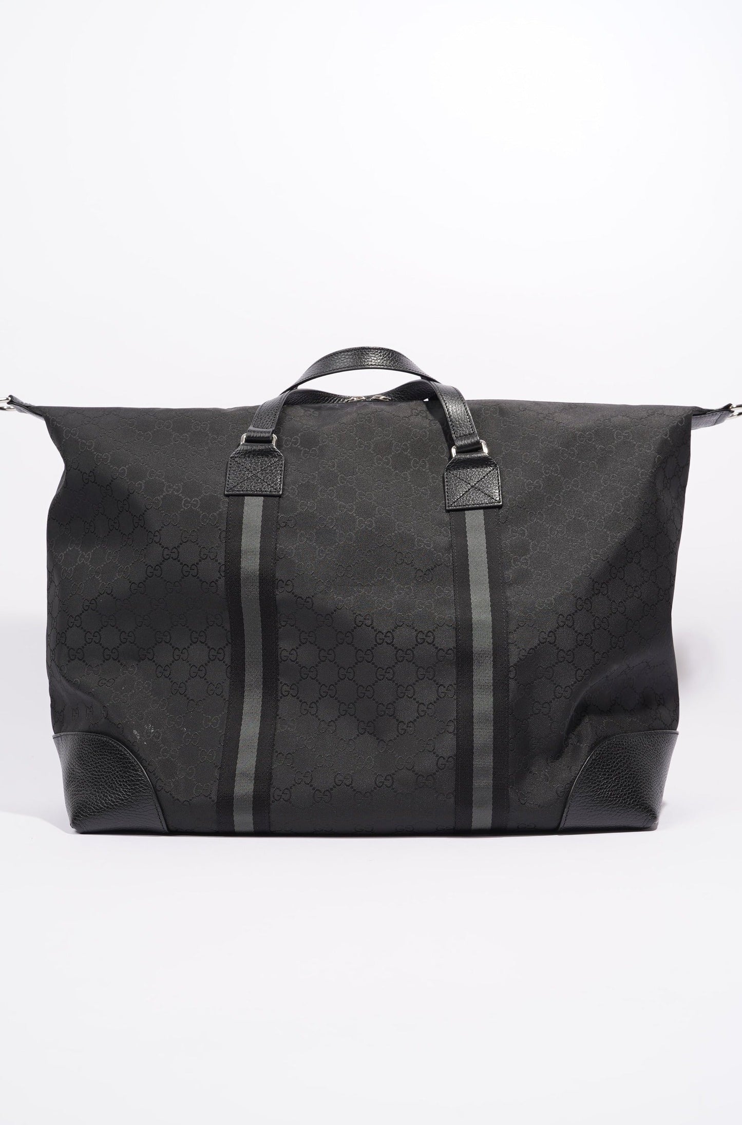 Gucci Mens Duffle Bag Grey Canvas XL