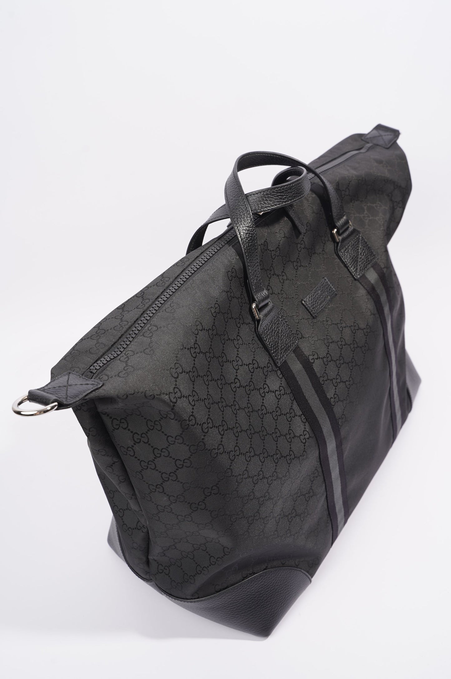 Gucci Mens Duffle Bag Grey Canvas XL