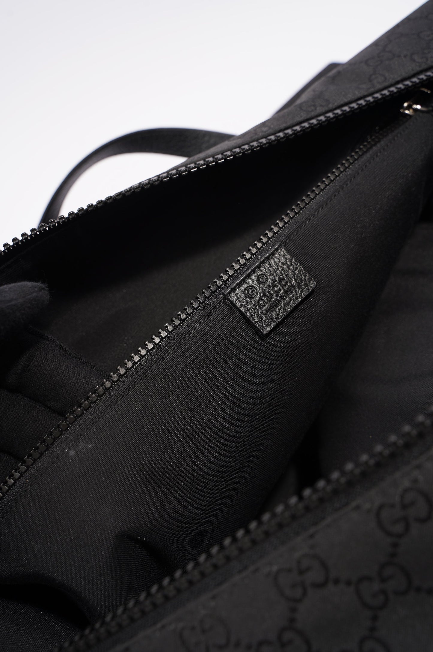 Gucci Mens Duffle Bag Grey Canvas XL
