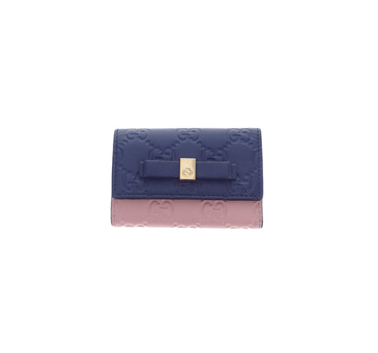 Gucci Guccissima Navy & Pink 6 Key Case