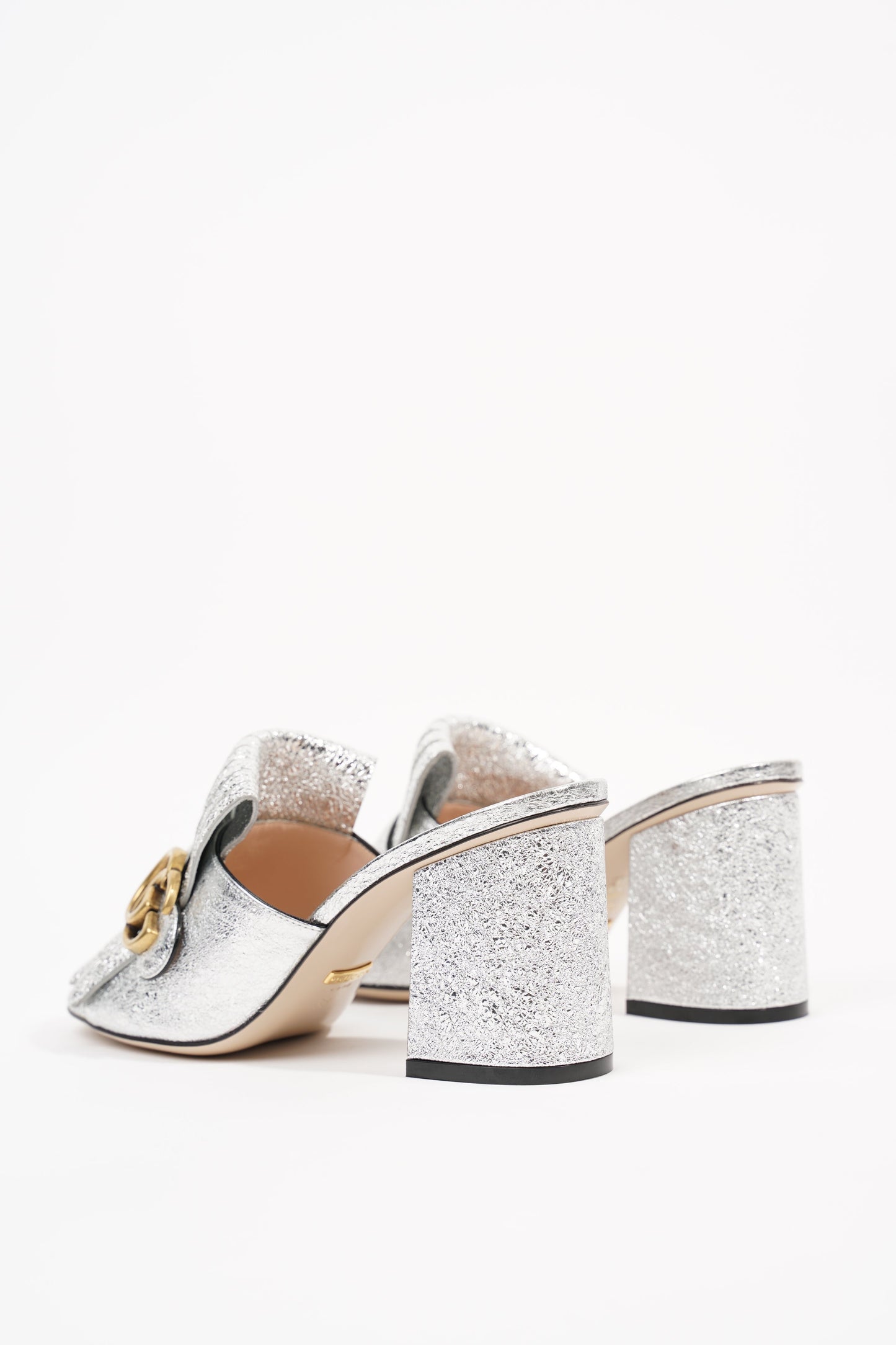 Gucci Womens Marmont Fringe Sandal Silver EU 38 / UK 5
