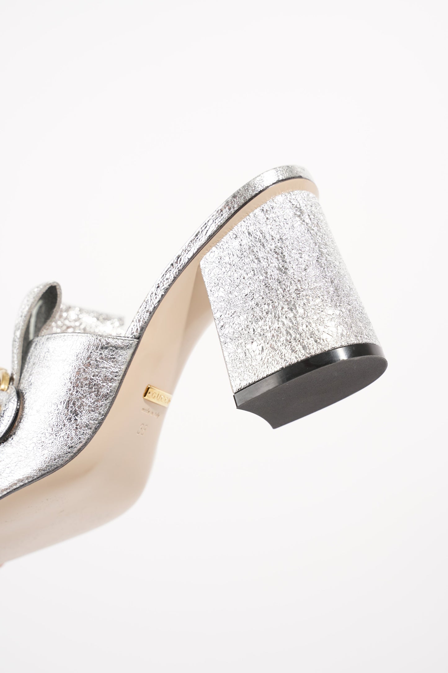 Gucci Womens Marmont Fringe Sandal Silver EU 38 / UK 5