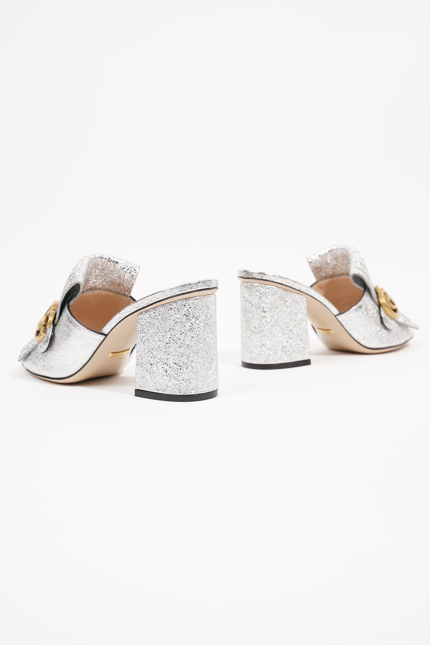 Gucci Womens Marmont Fringe Sandal Silver EU 38 / UK 5