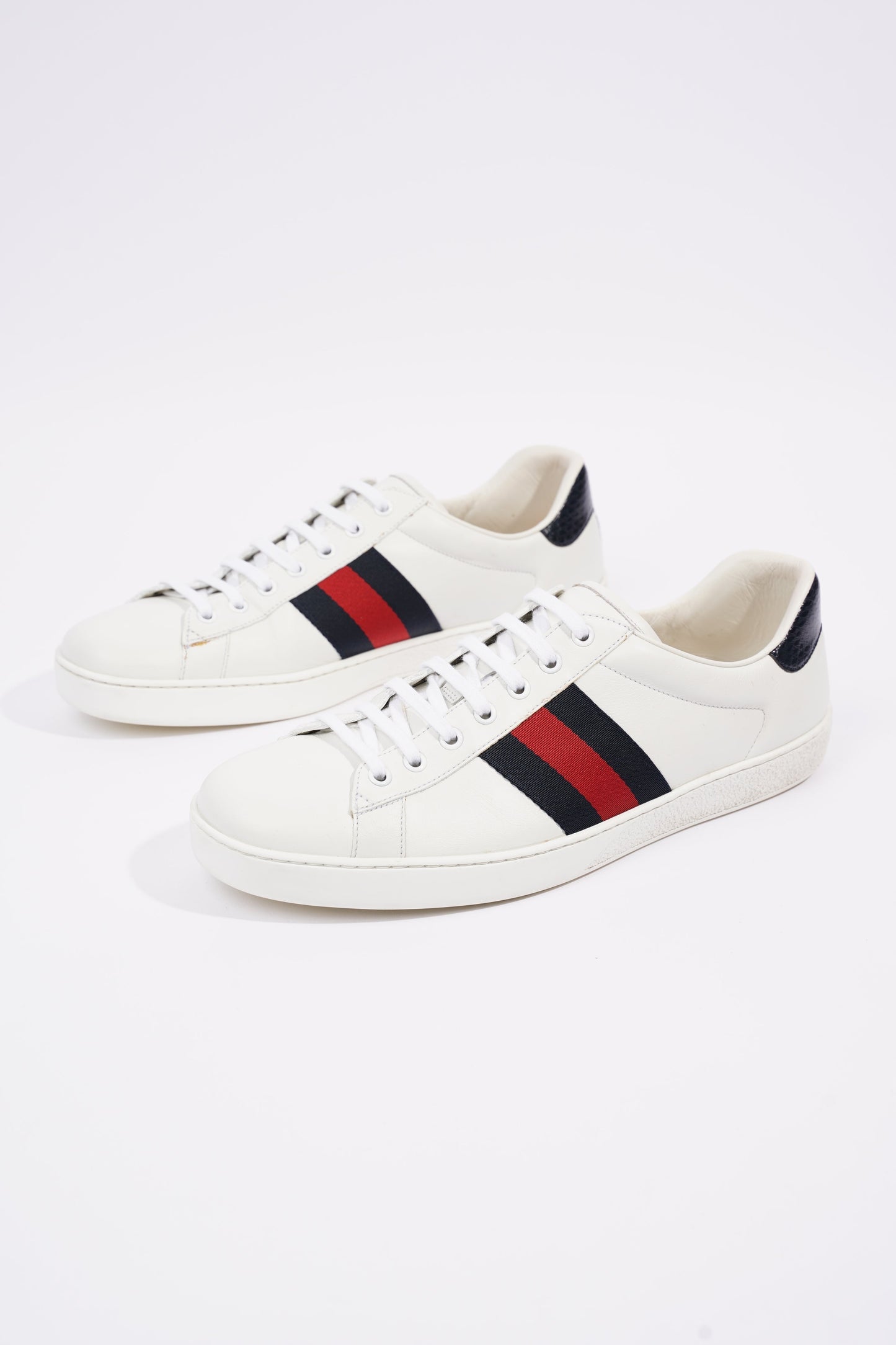 Gucci Mens Ace White / Navy / Red EU 44.5 / UK 10.5
