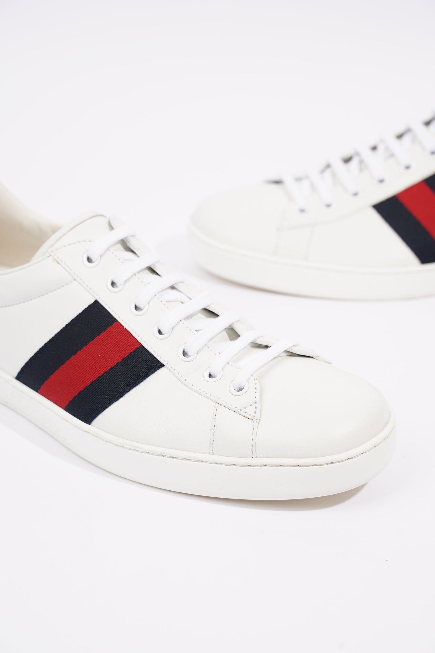 Gucci Mens Ace White / Navy / Red EU 44.5 / UK 10.5