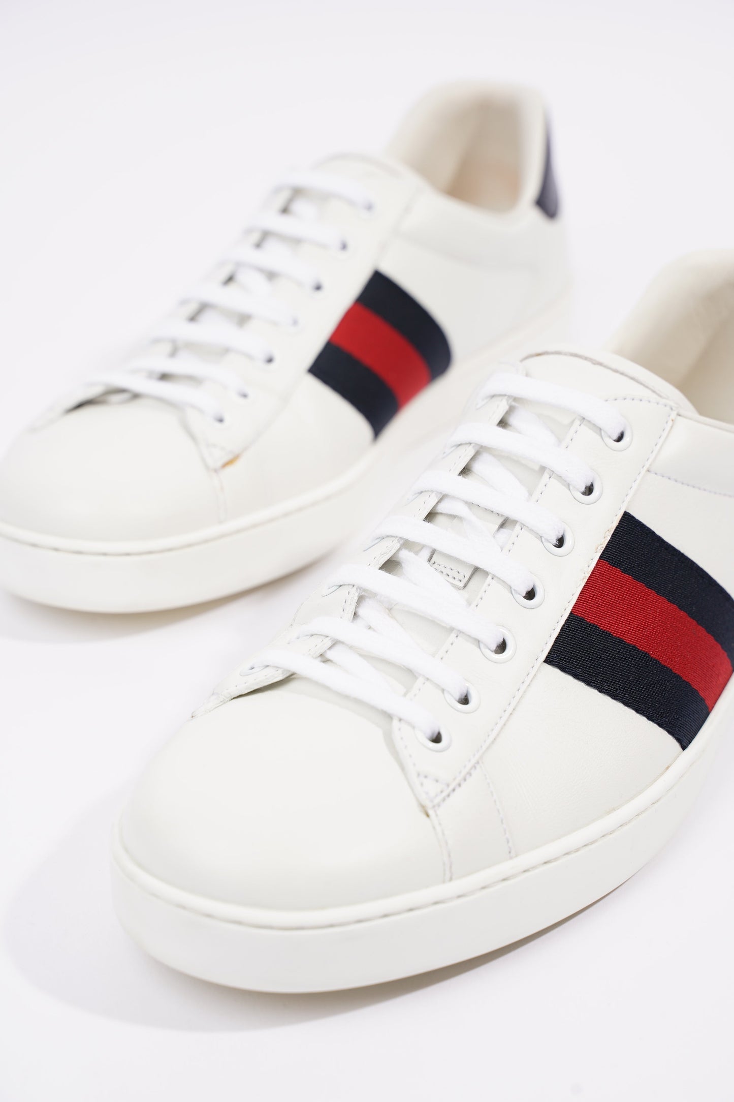 Gucci Mens Ace White / Navy / Red EU 44.5 / UK 10.5