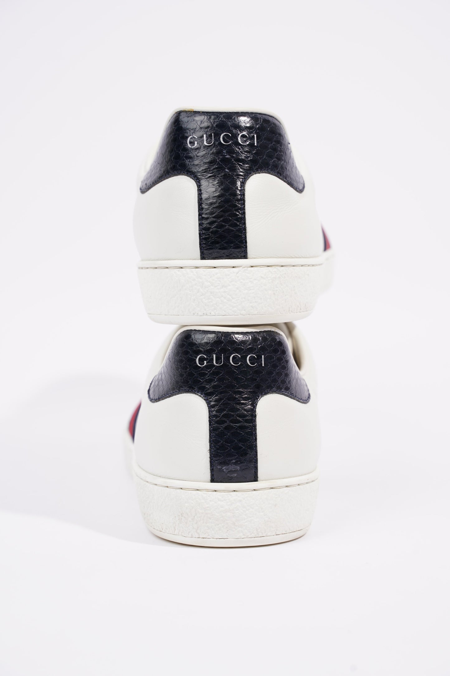 Gucci Mens Ace White / Navy / Red EU 44.5 / UK 10.5