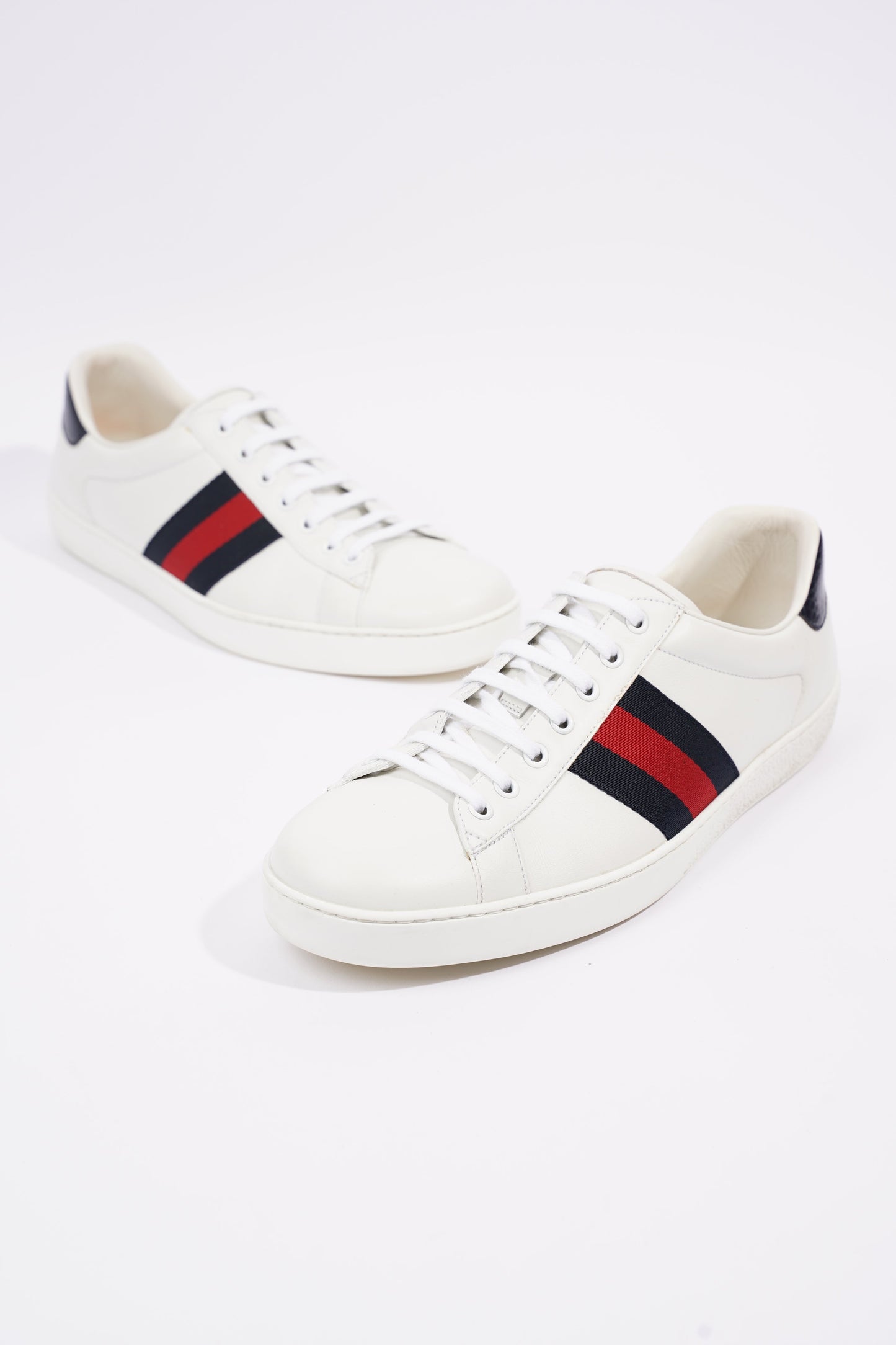 Gucci Mens Ace White / Navy / Red EU 44.5 / UK 10.5