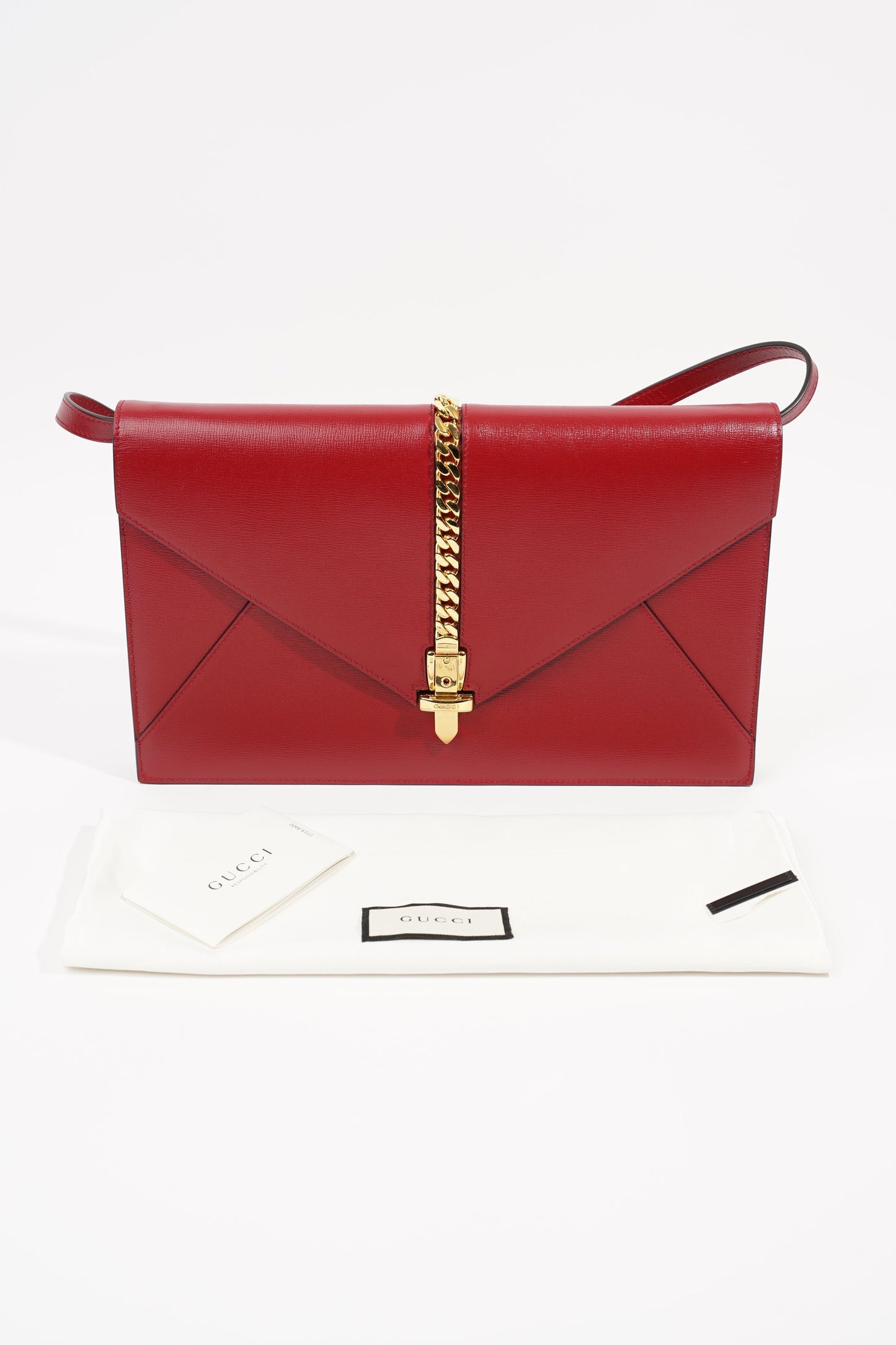 Gucci Womans Sylvie 1969 Shoulder Bag Red Medium