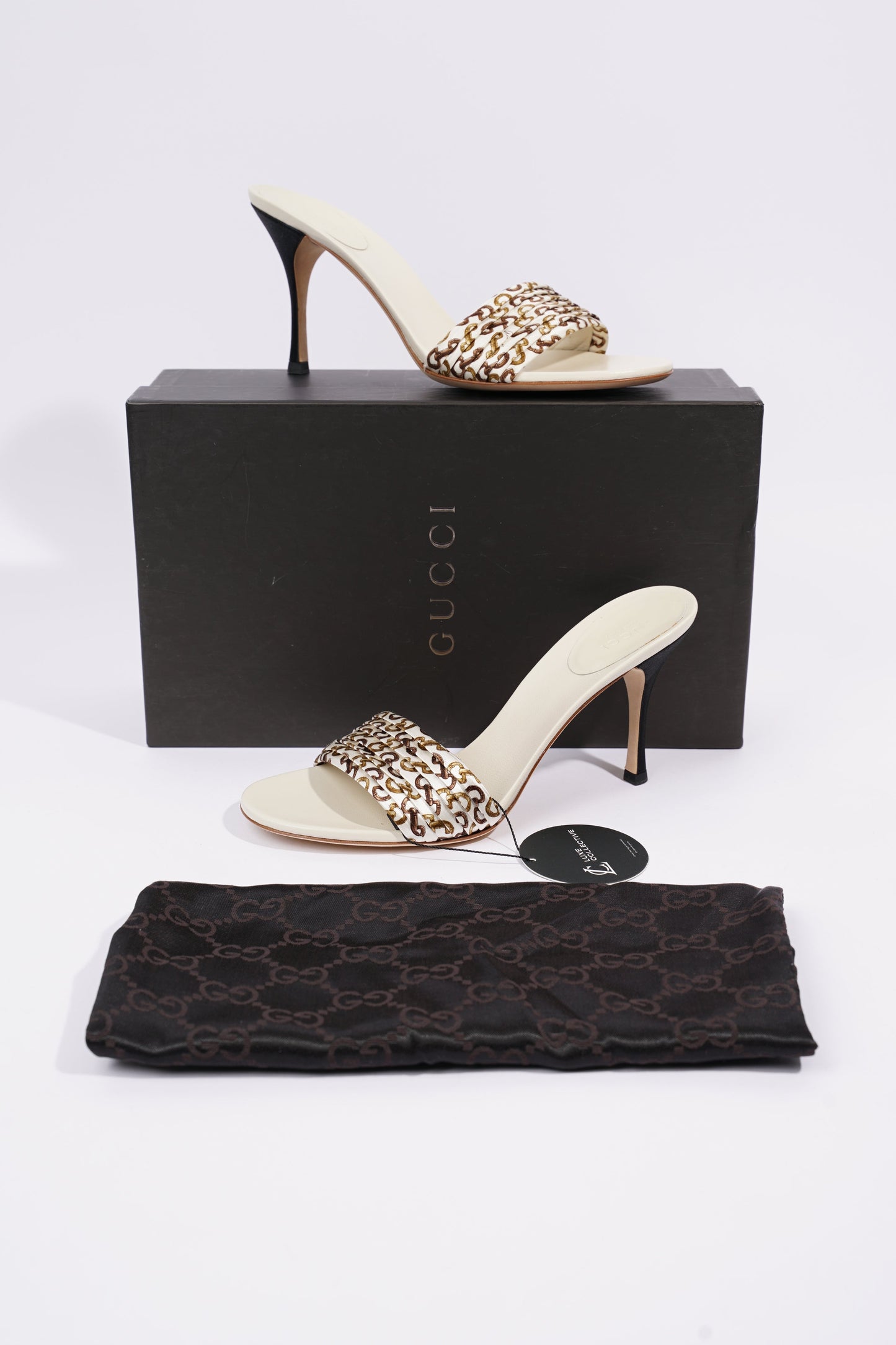 Gucci Womens Christelle Fabric Mule White EU 38 / UK 5