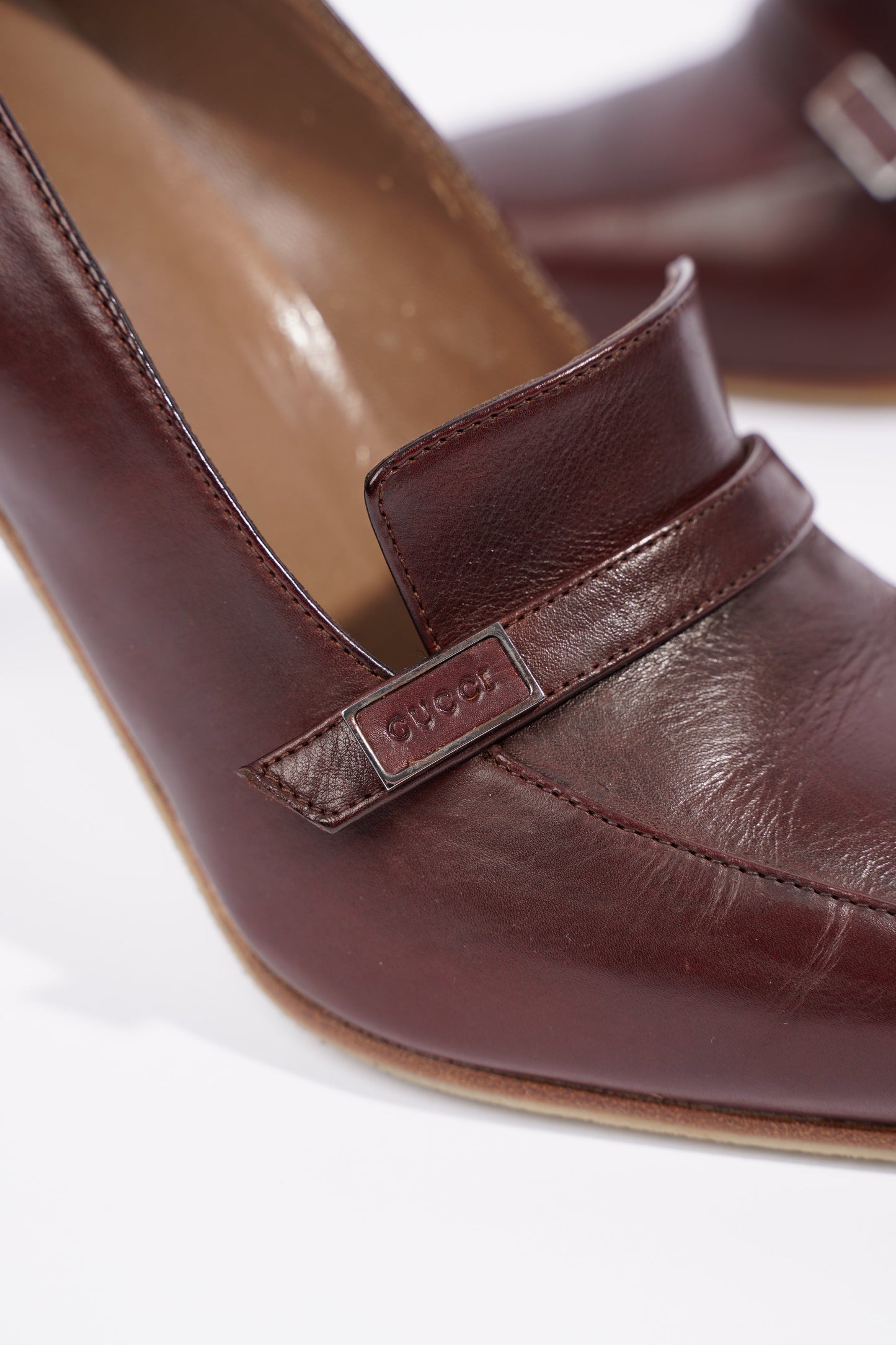 Gucci Womens Court Half Shoe Brown EU 37.5 / UK 4.5