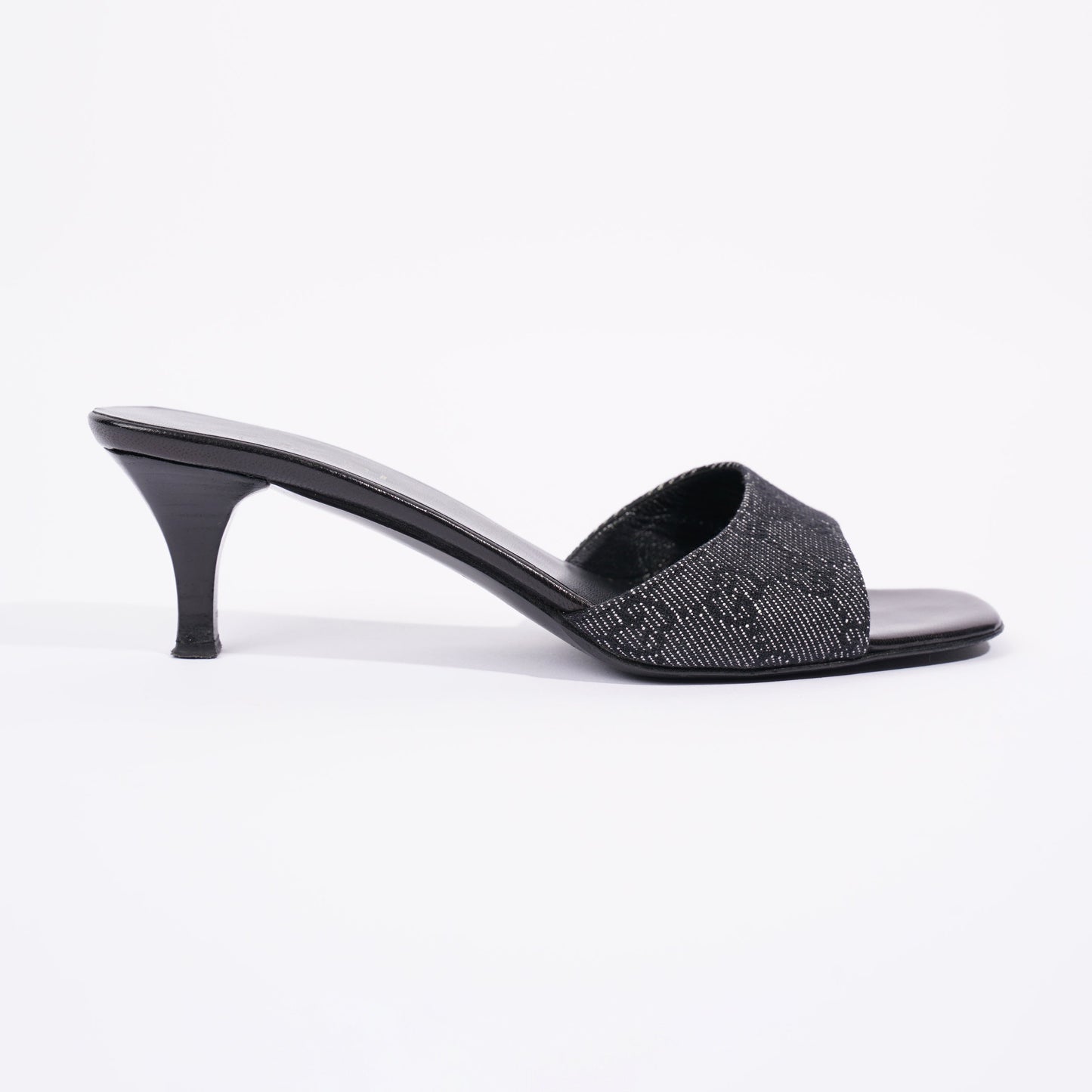 Gucci Womens Mule Sandals Black / White EU 37 / UK 4