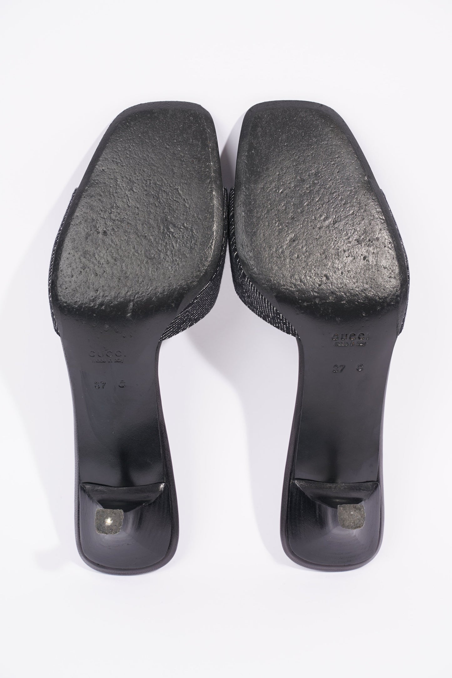 Gucci Womens Mule Sandals Black / White EU 37 / UK 4