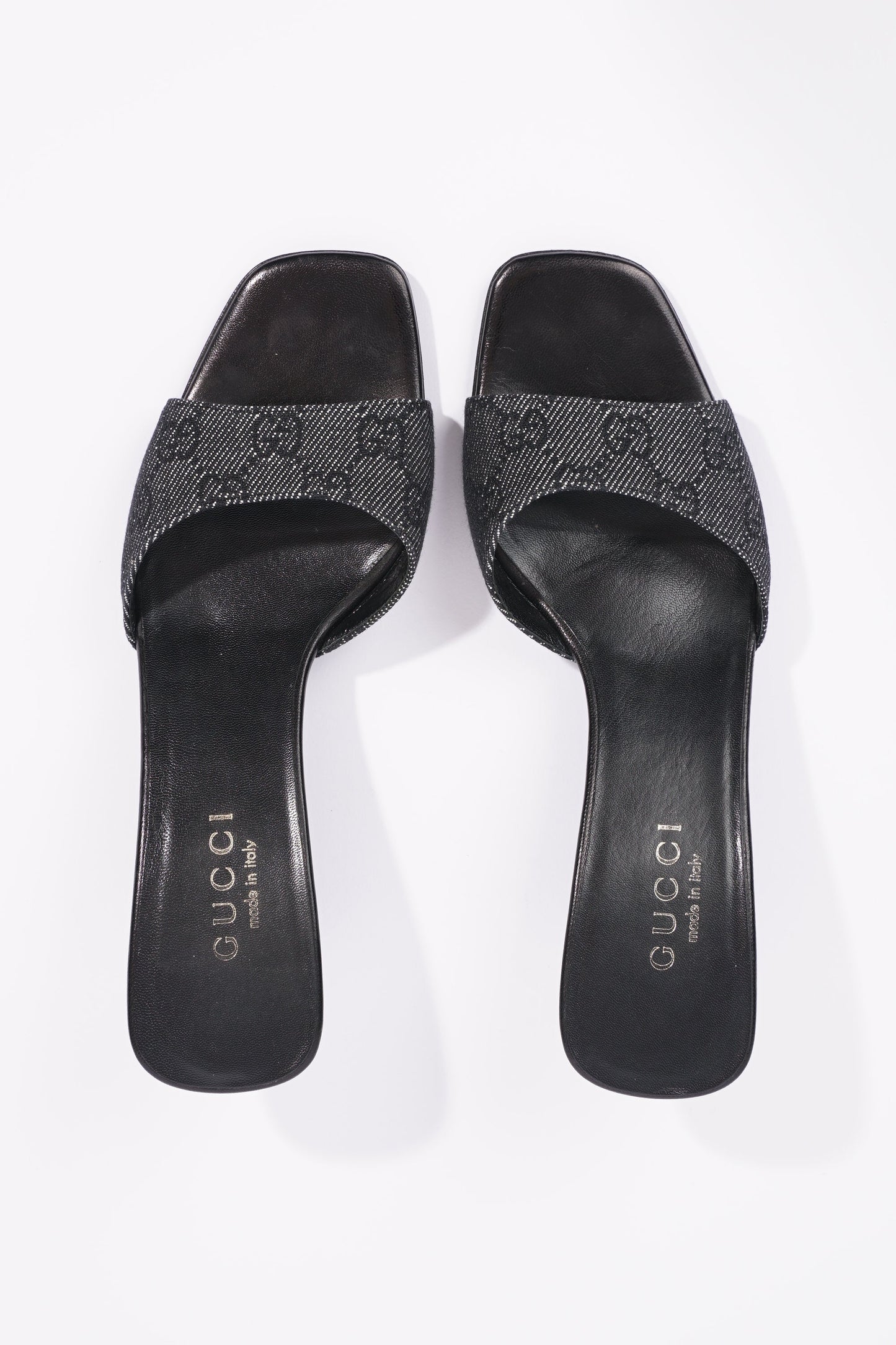 Gucci Womens Mule Sandals Black / White EU 37 / UK 4