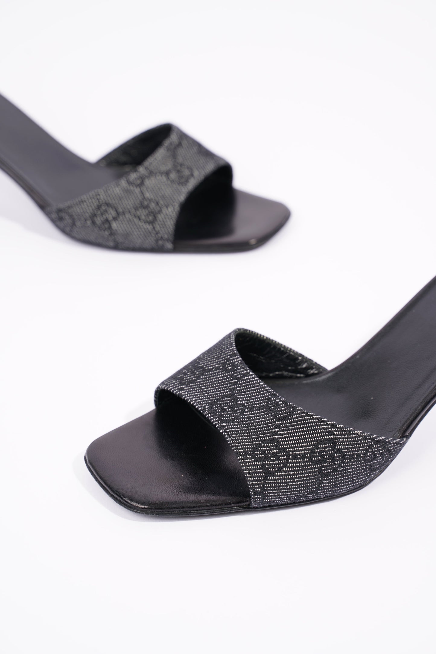 Gucci Womens Mule Sandals Black / White EU 37 / UK 4