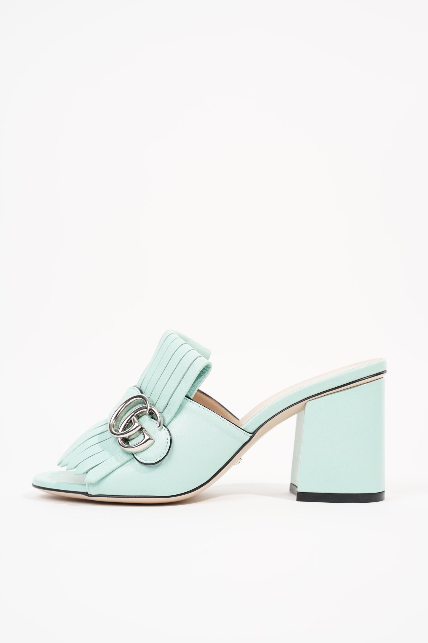 Gucci Womens Marmont Fringe Sandal Baby Blue EU 36 / UK 3