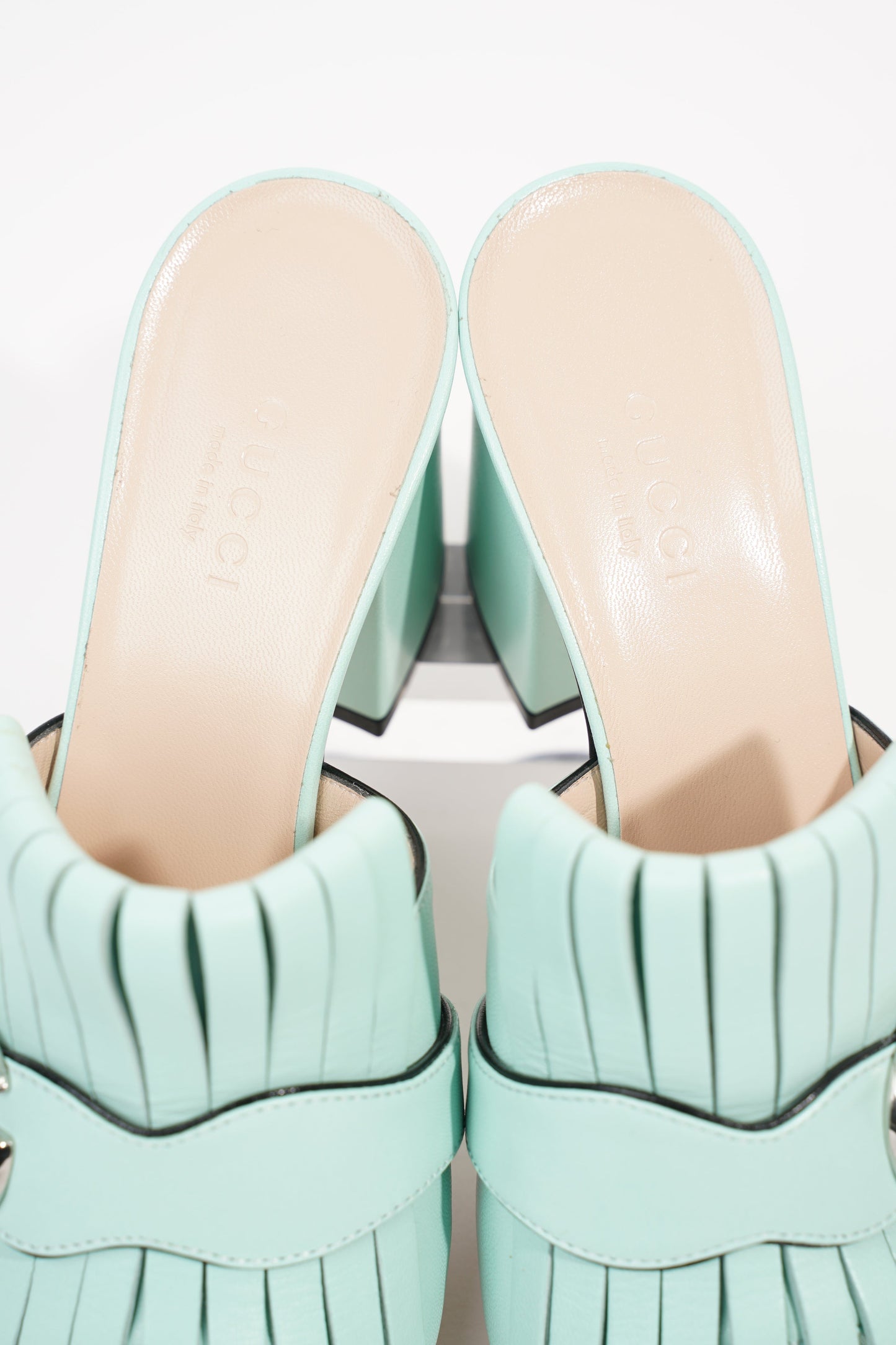 Gucci Womens Marmont Fringe Sandal Baby Blue EU 36 / UK 3