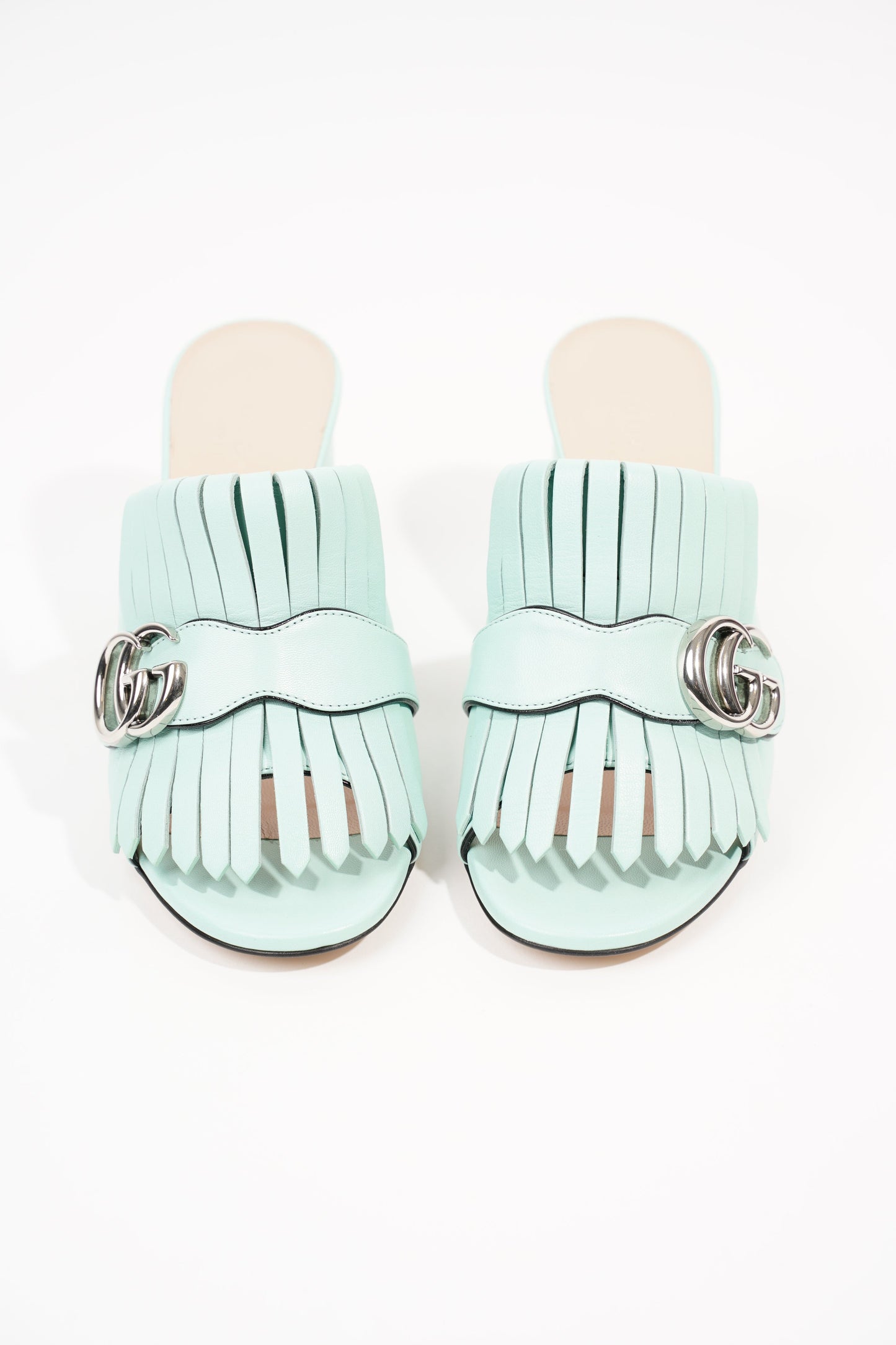 Gucci Womens Marmont Fringe Sandal Baby Blue EU 36 / UK 3