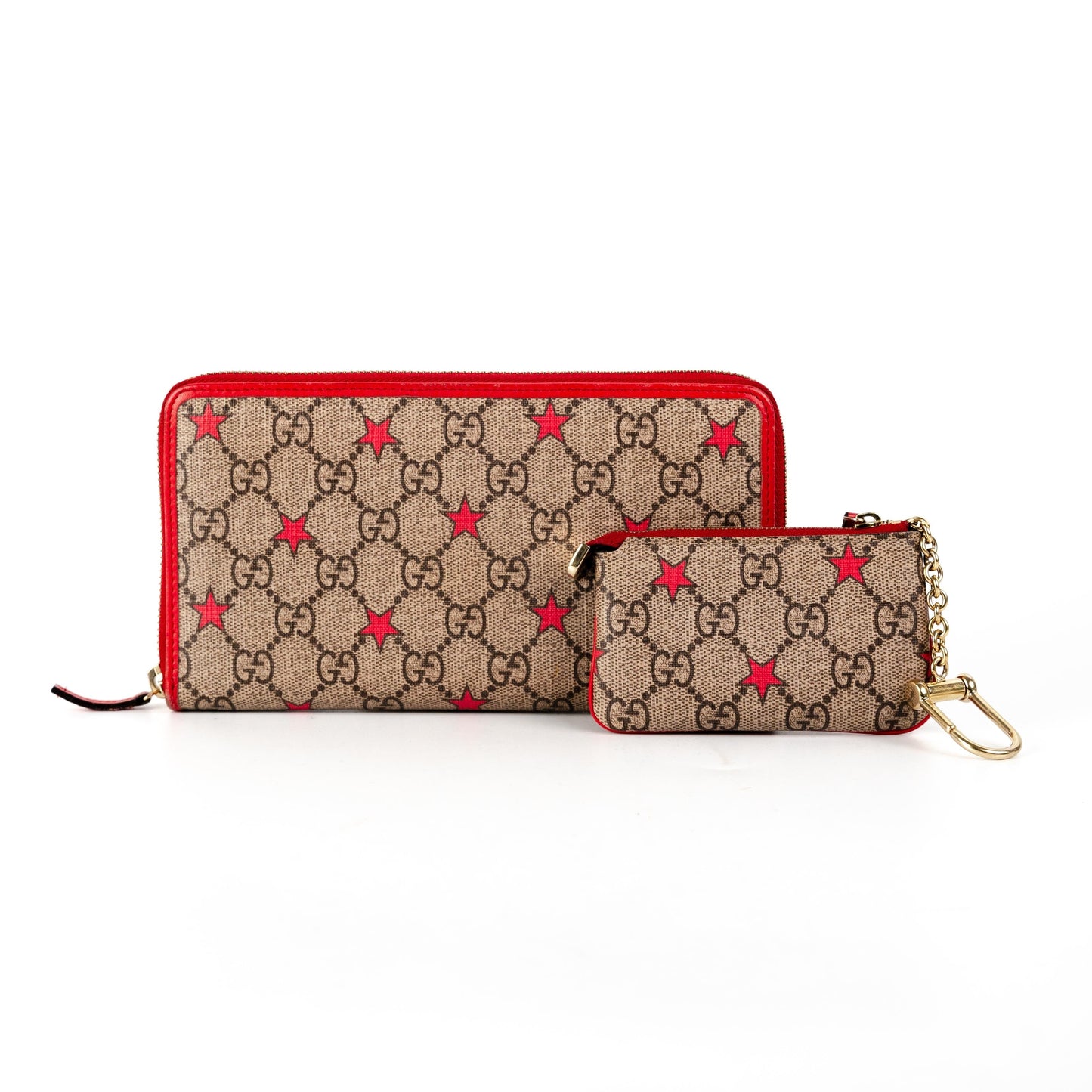 Gucci Supreme Star Zip around Wallet with Key Pouch Monogram
