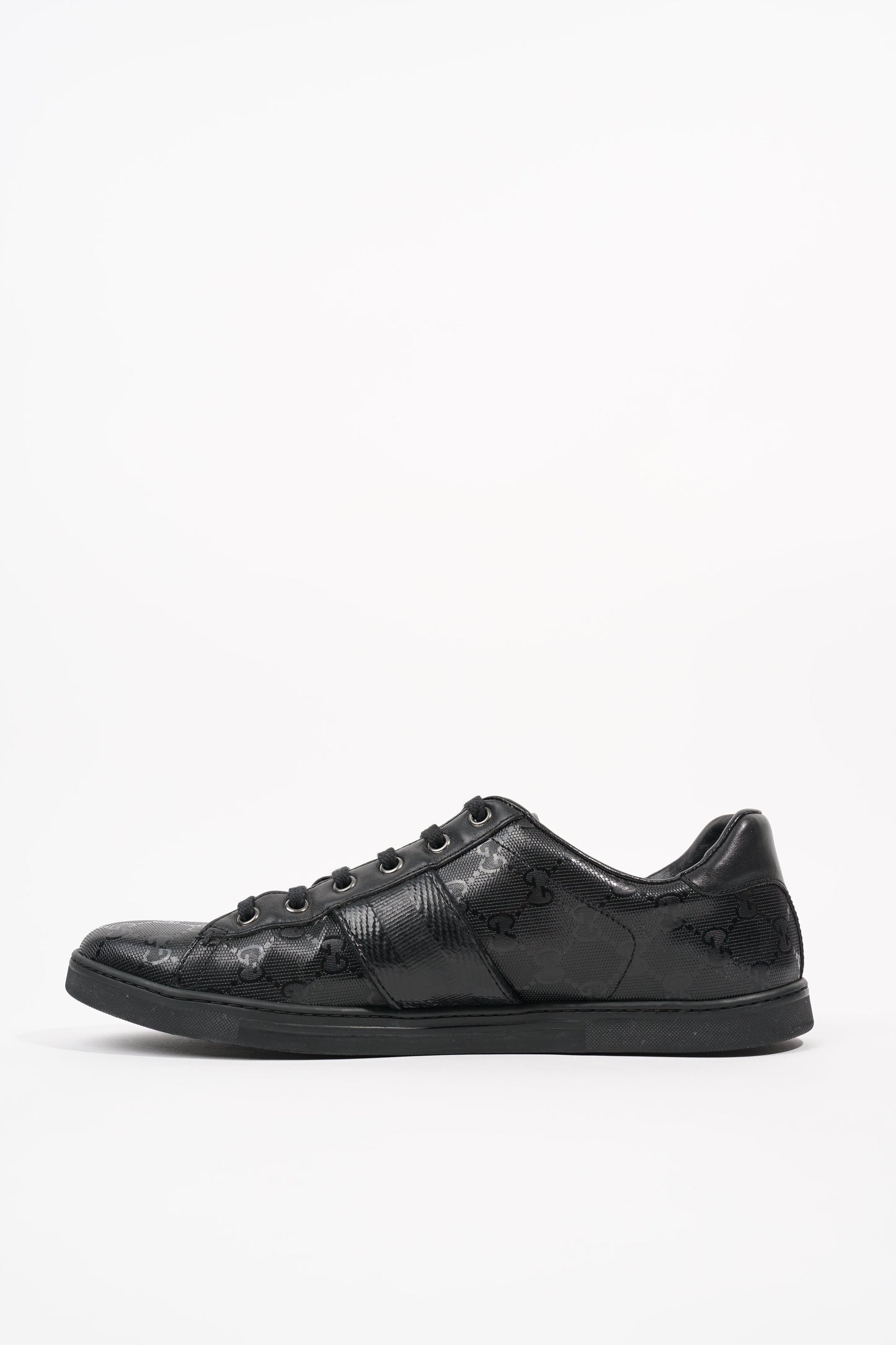 Gucci Mens Guccissima Low Top Sneaker Black EU 40.5 / UK 6.5