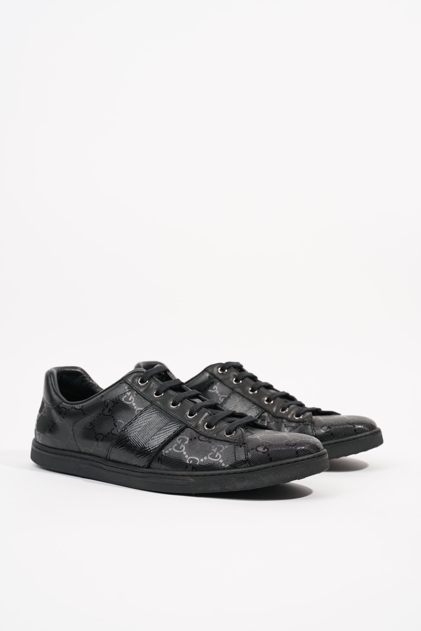 Gucci Mens Guccissima Low Top Sneaker Black EU 40.5 / UK 6.5