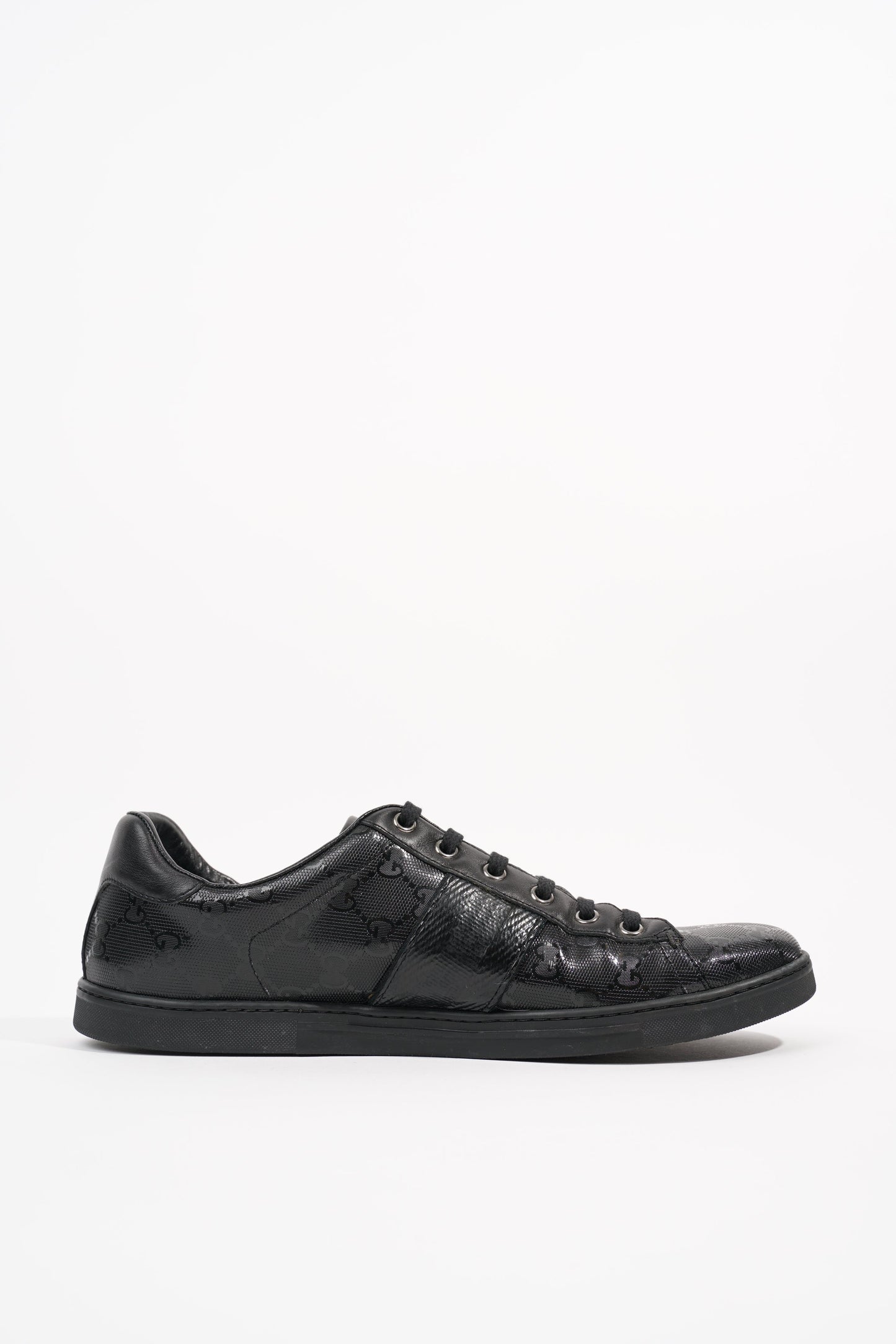Gucci Mens Guccissima Low Top Sneaker Black EU 40.5 / UK 6.5