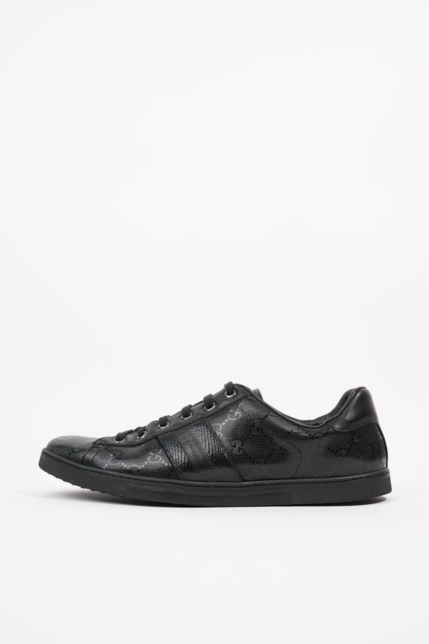 Gucci Mens Guccissima Low Top Sneaker Black EU 40.5 / UK 6.5