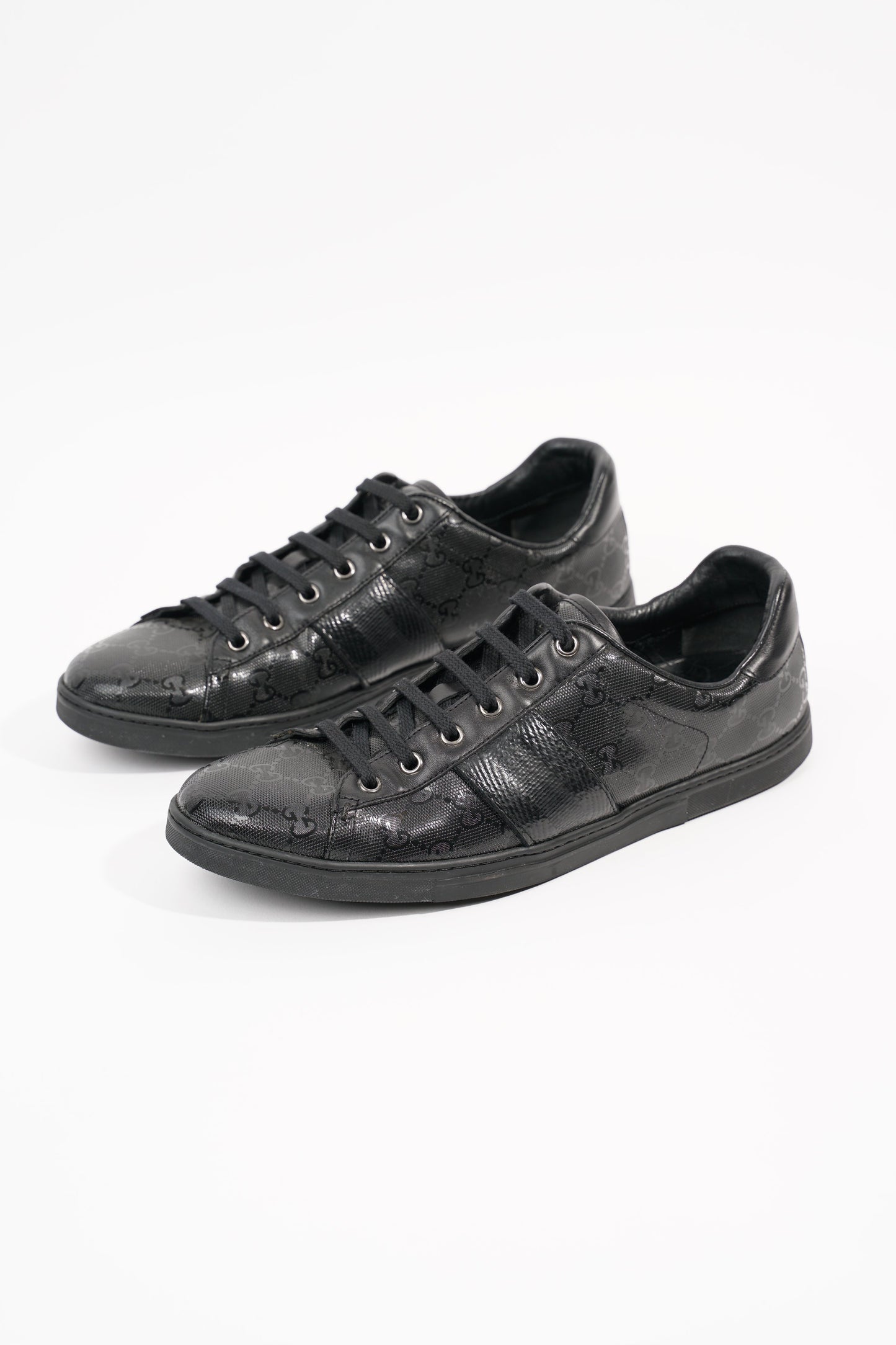 Gucci Mens Guccissima Low Top Sneaker Black EU 40.5 / UK 6.5