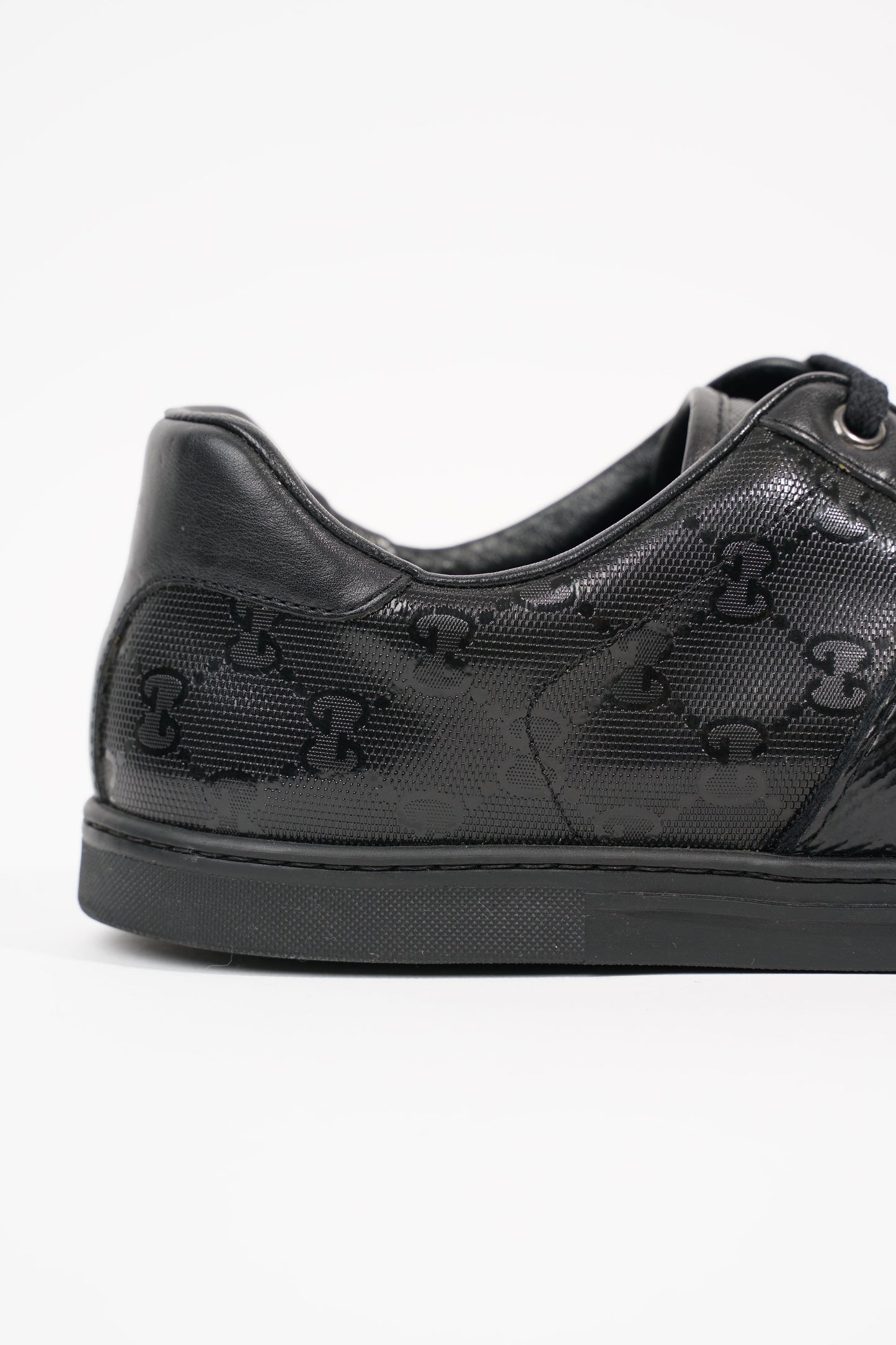 Gucci Mens Guccissima Low Top Sneaker Black EU 40.5 / UK 6.5