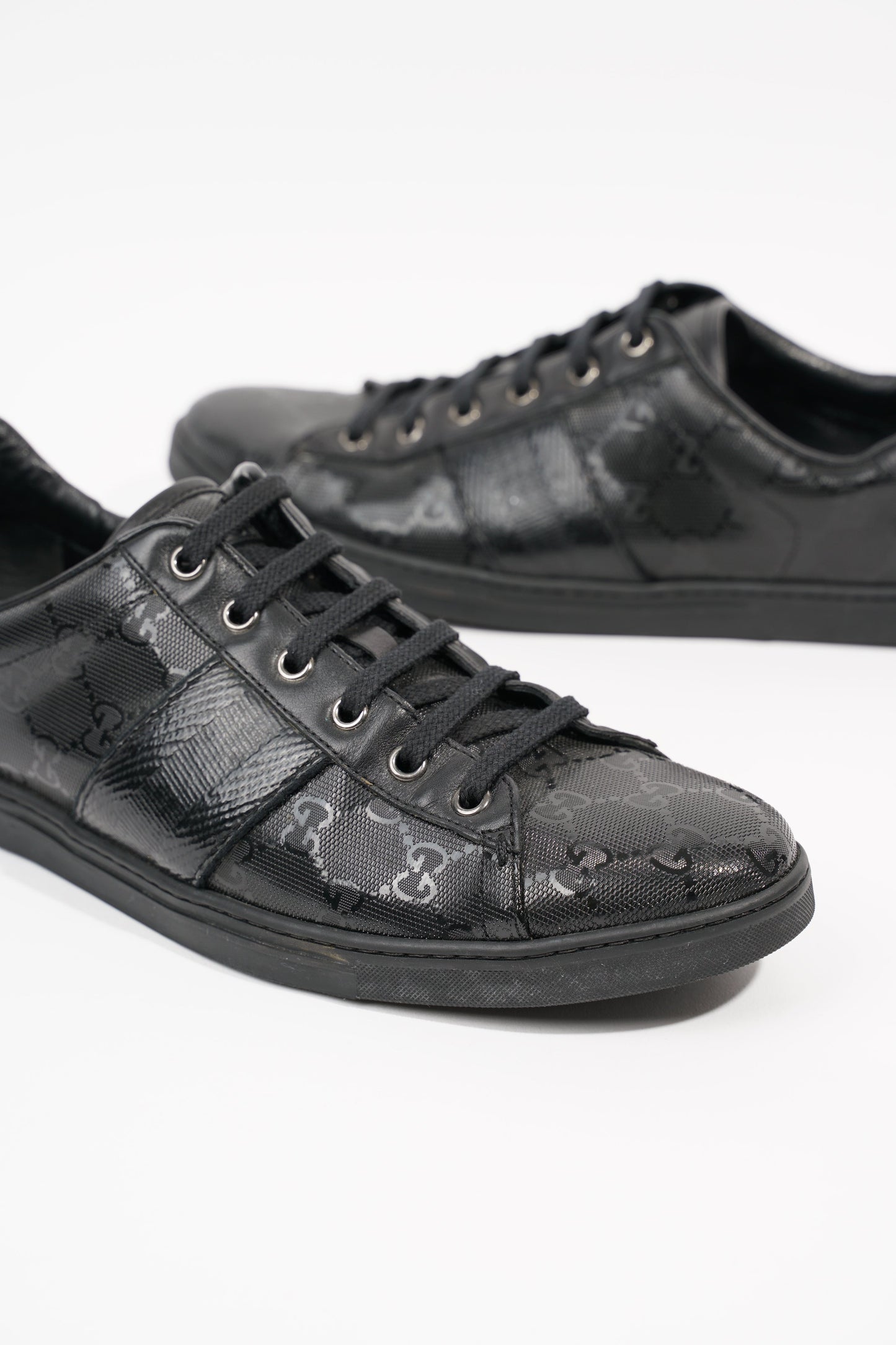 Gucci Mens Guccissima Low Top Sneaker Black EU 40.5 / UK 6.5