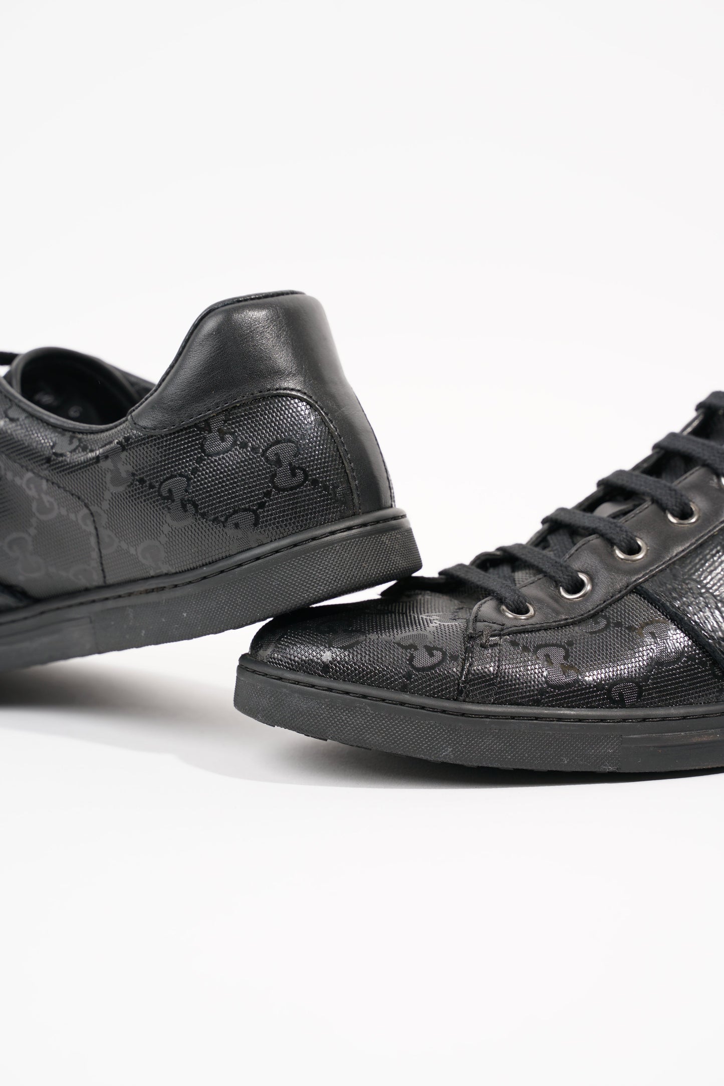 Gucci Mens Guccissima Low Top Sneaker Black EU 40.5 / UK 6.5