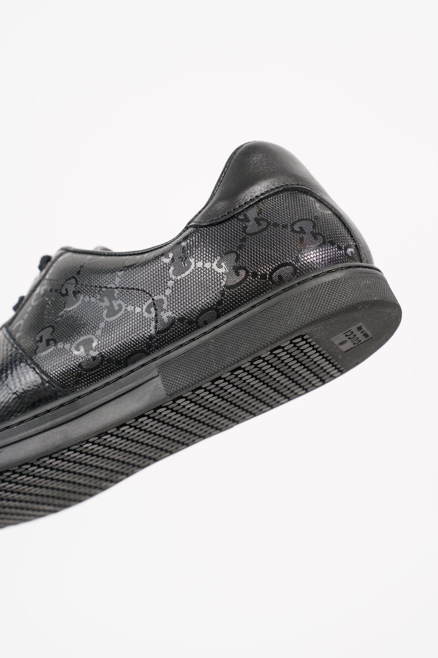 Gucci Mens Guccissima Low Top Sneaker Black EU 40.5 / UK 6.5