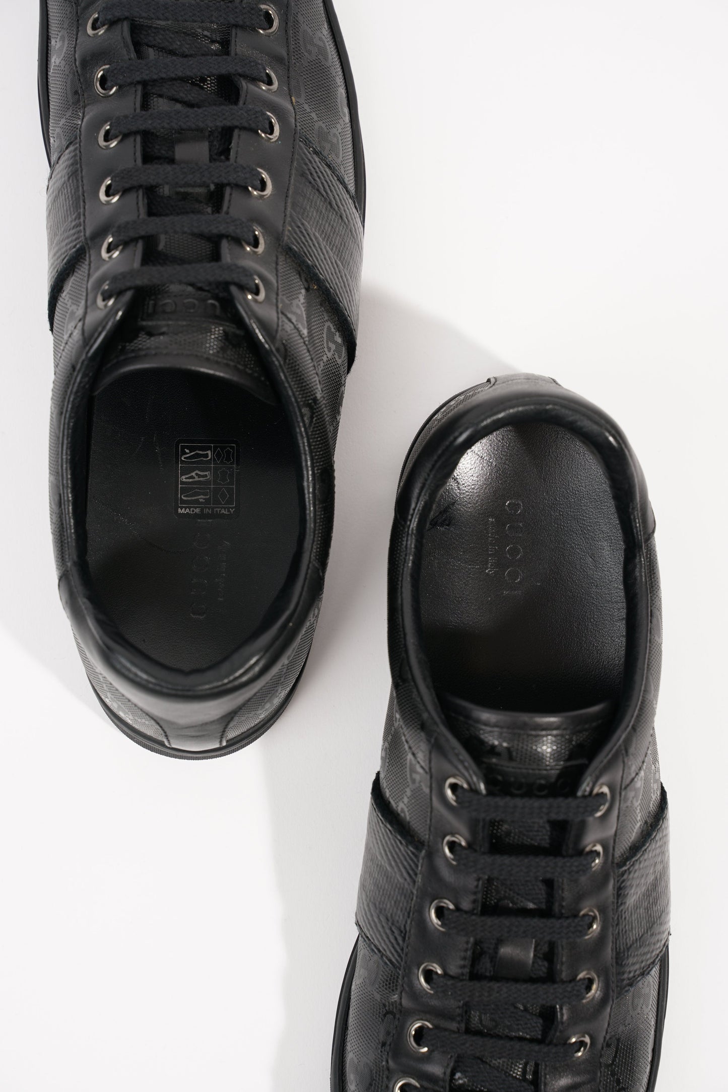 Gucci Mens Guccissima Low Top Sneaker Black EU 40.5 / UK 6.5