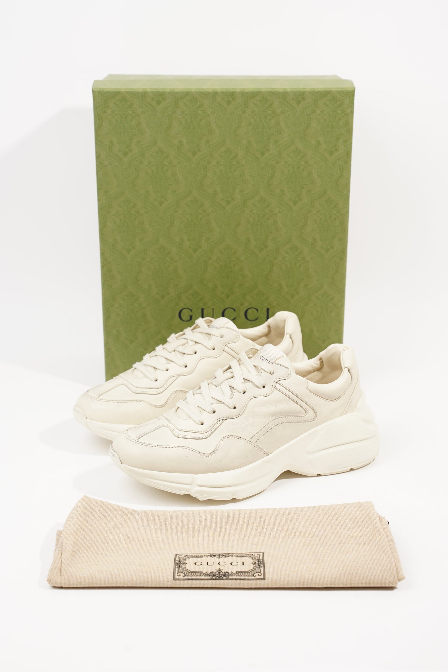 Gucci Mens Rhyton Sneaker Ivory EU 41 / UK 7