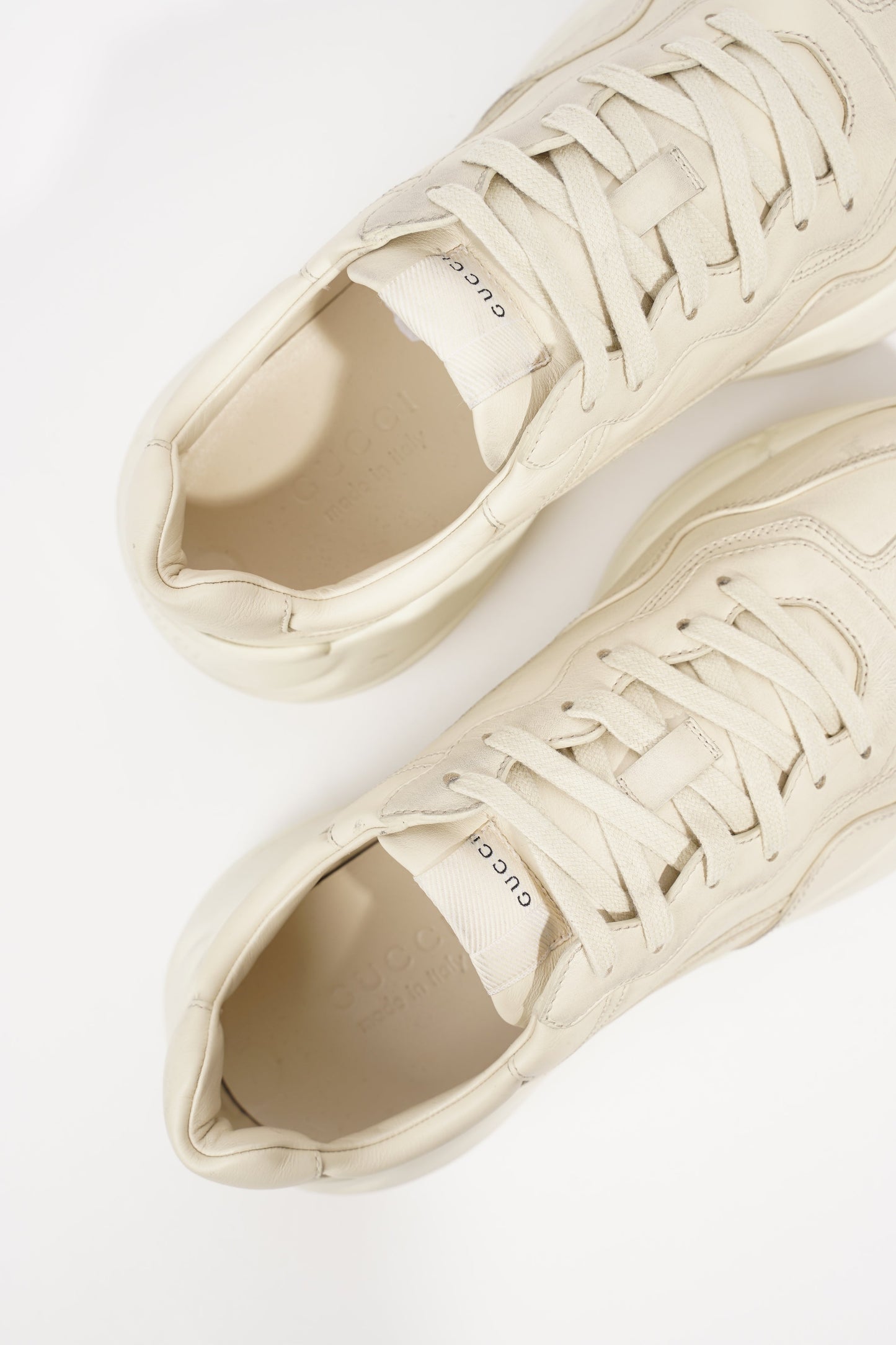 Gucci Mens Rhyton Sneaker Ivory EU 41 / UK 7