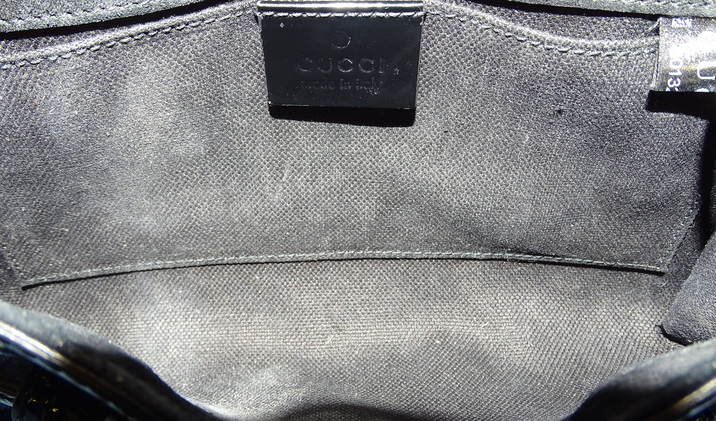 Gucci Emily Chain Flap Black Patent