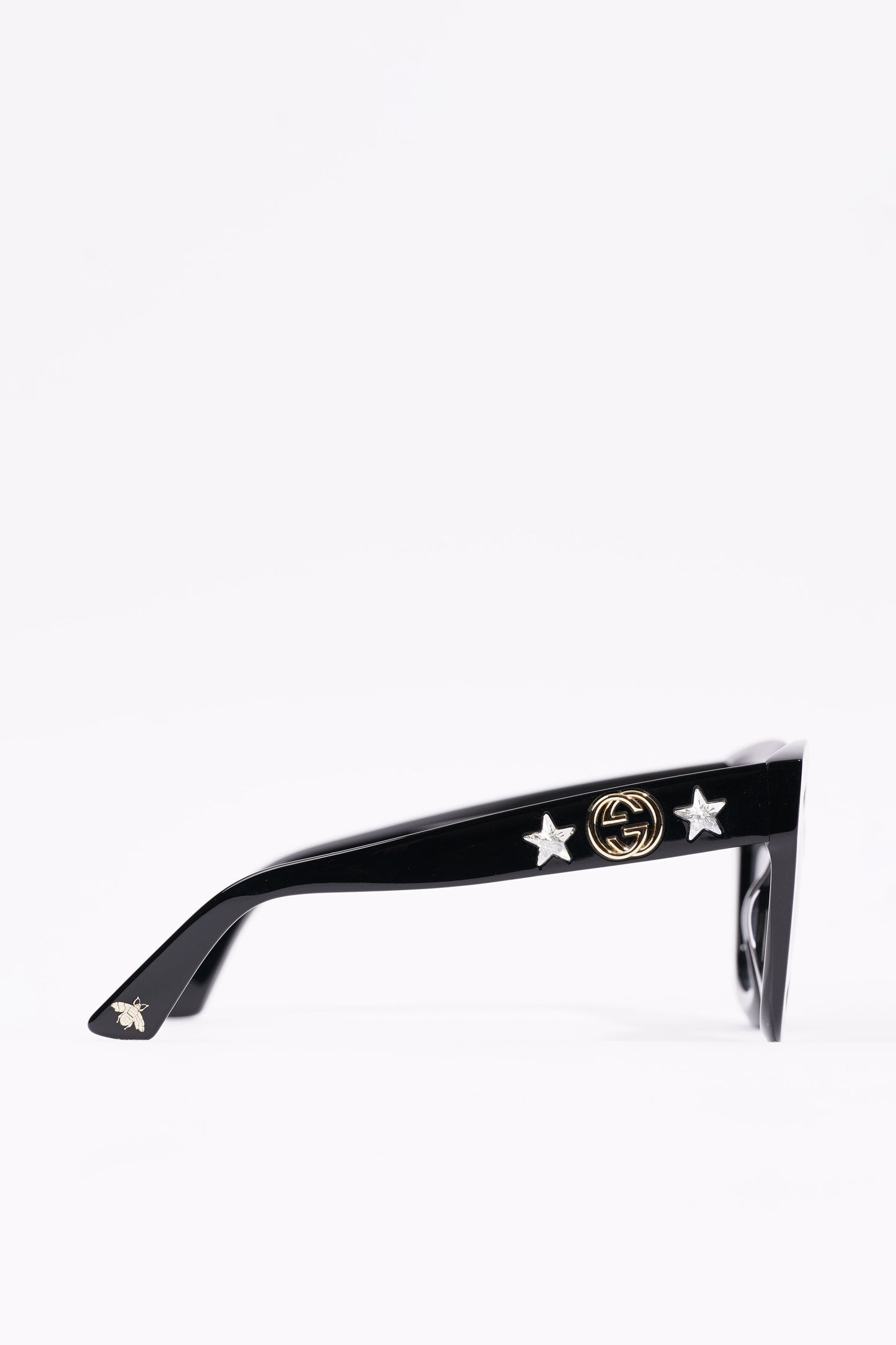 Gucci Womens GG0208S Sunglasses Black / Gold / Silver 140