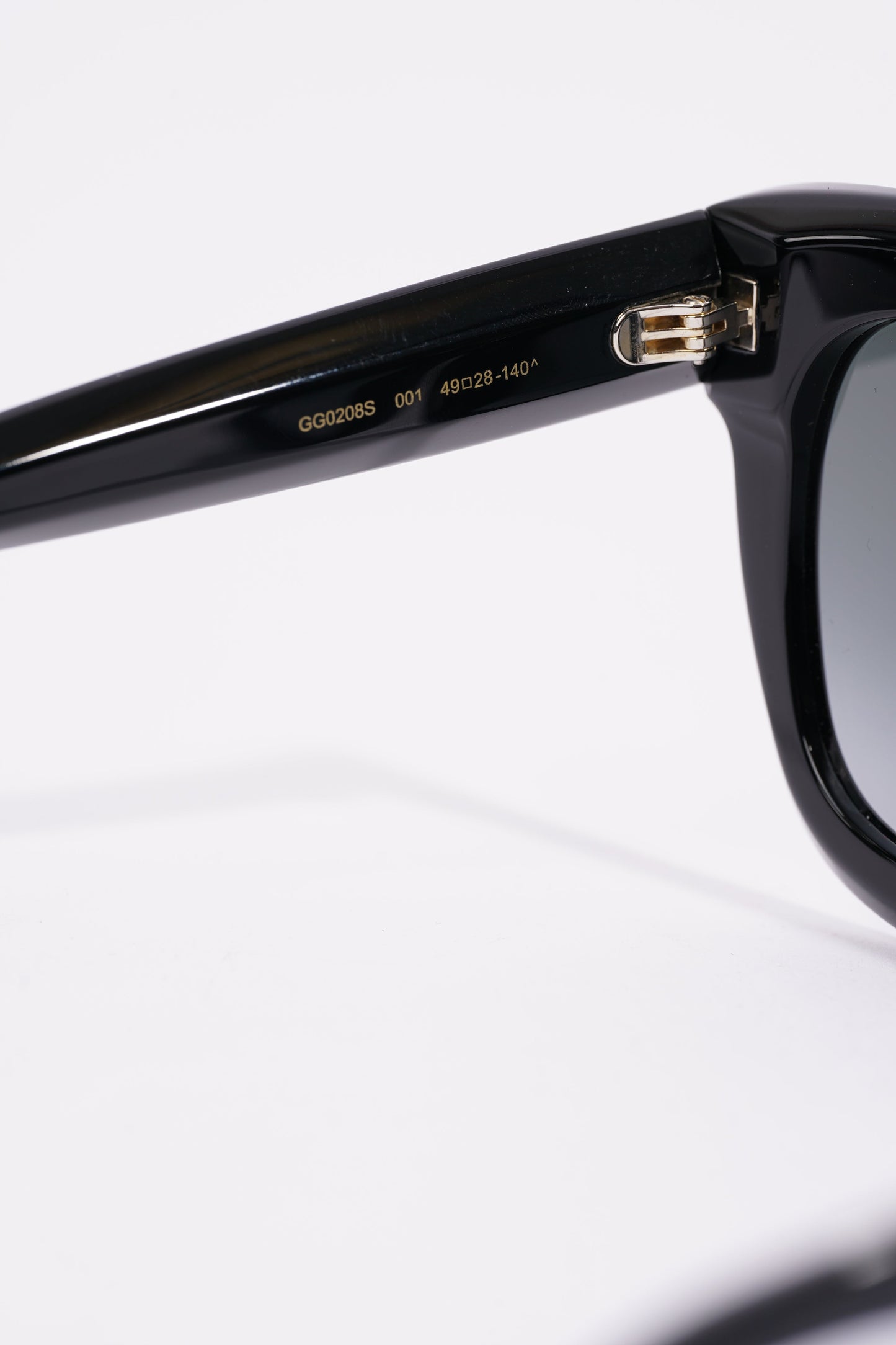 Gucci Womens GG0208S Sunglasses Black / Gold / Silver 140
