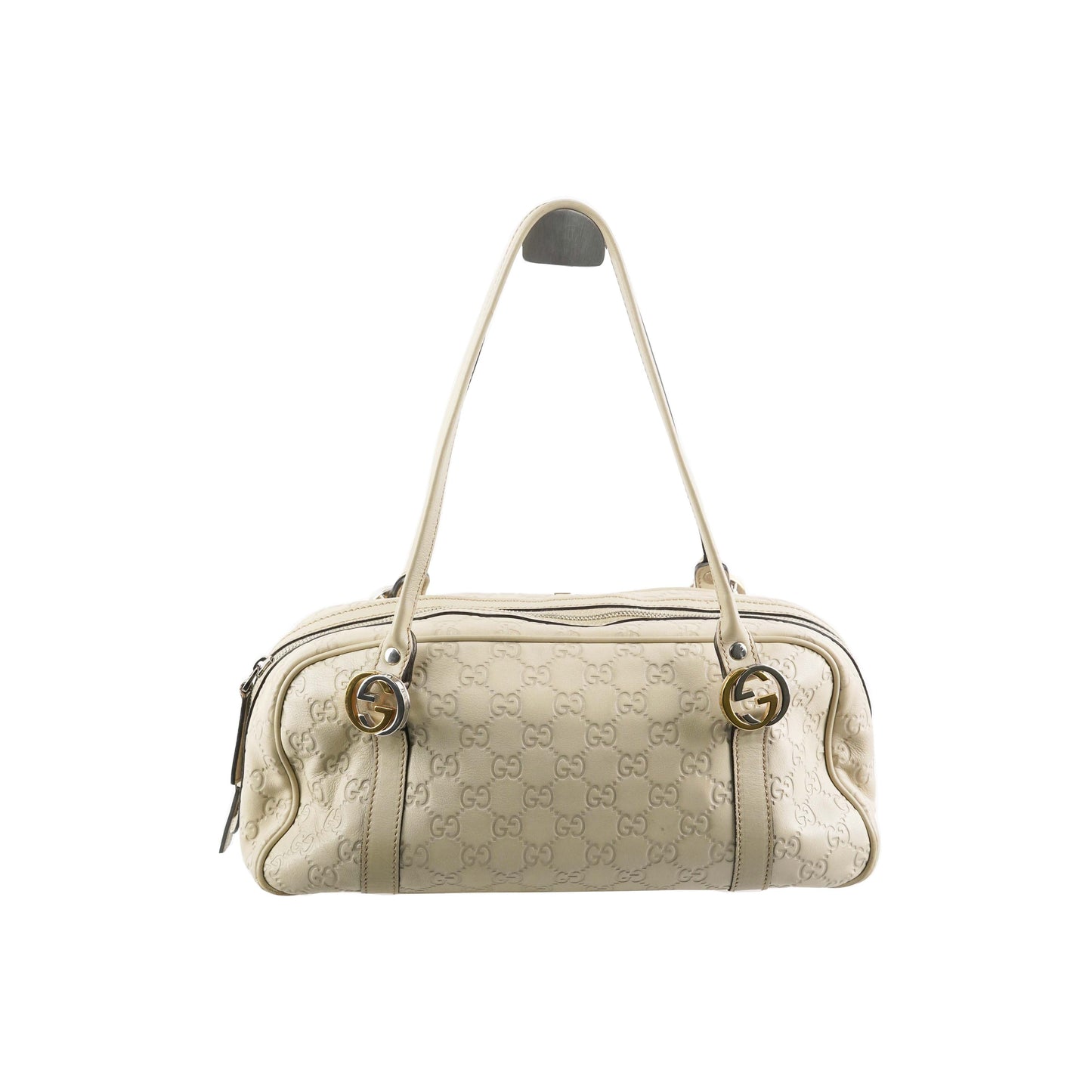 Gucci Guccissima Twin Shoulder Bag Off-White