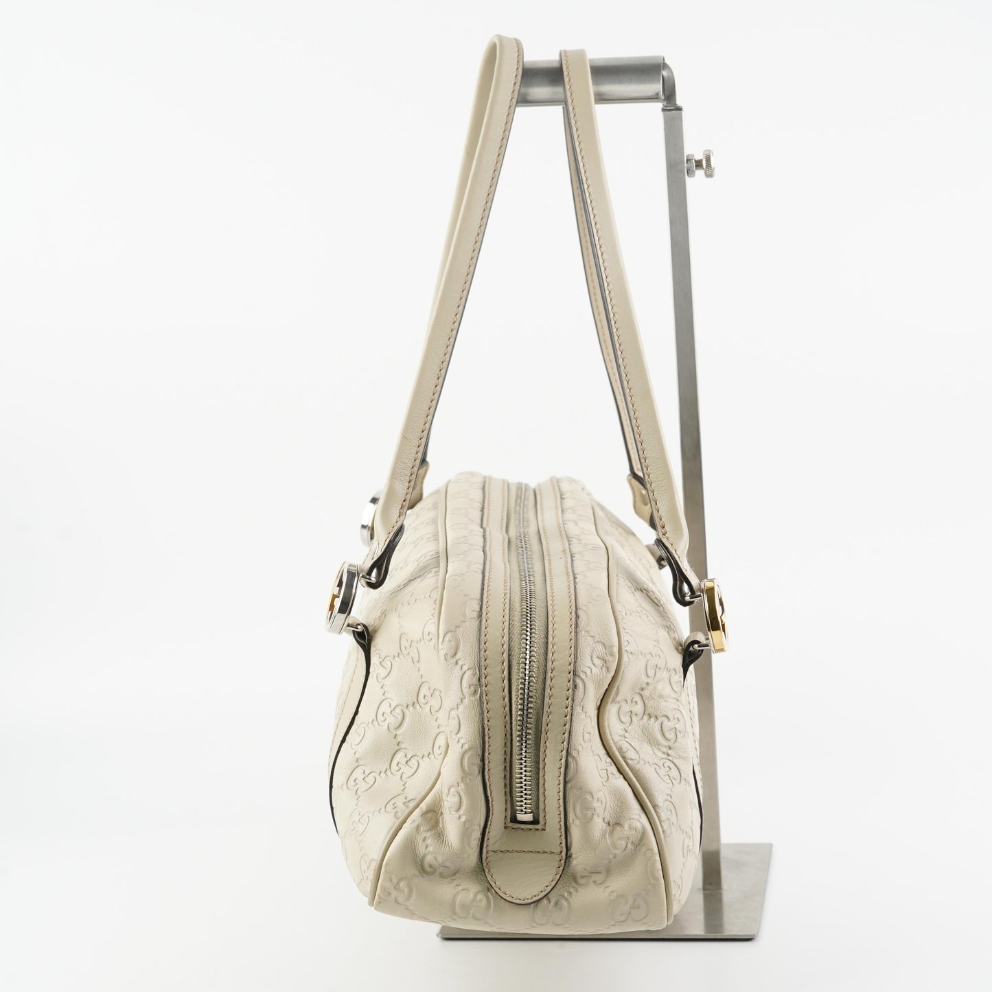 Gucci Guccissima Twin Shoulder Bag Off-White