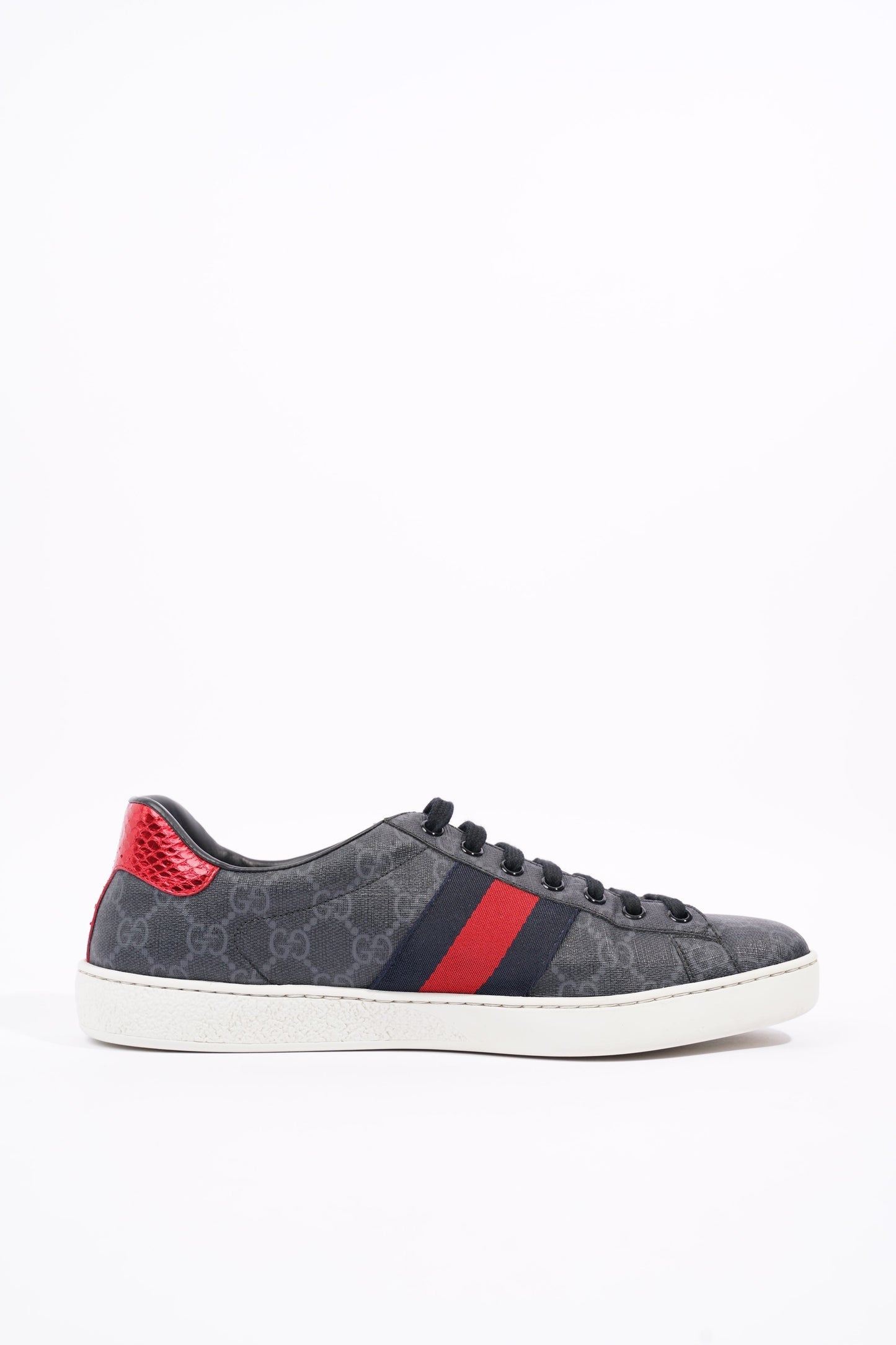 Gucci Mens Ace Black Supreme / Red / Navy EU 42.5 / UK 8.5
