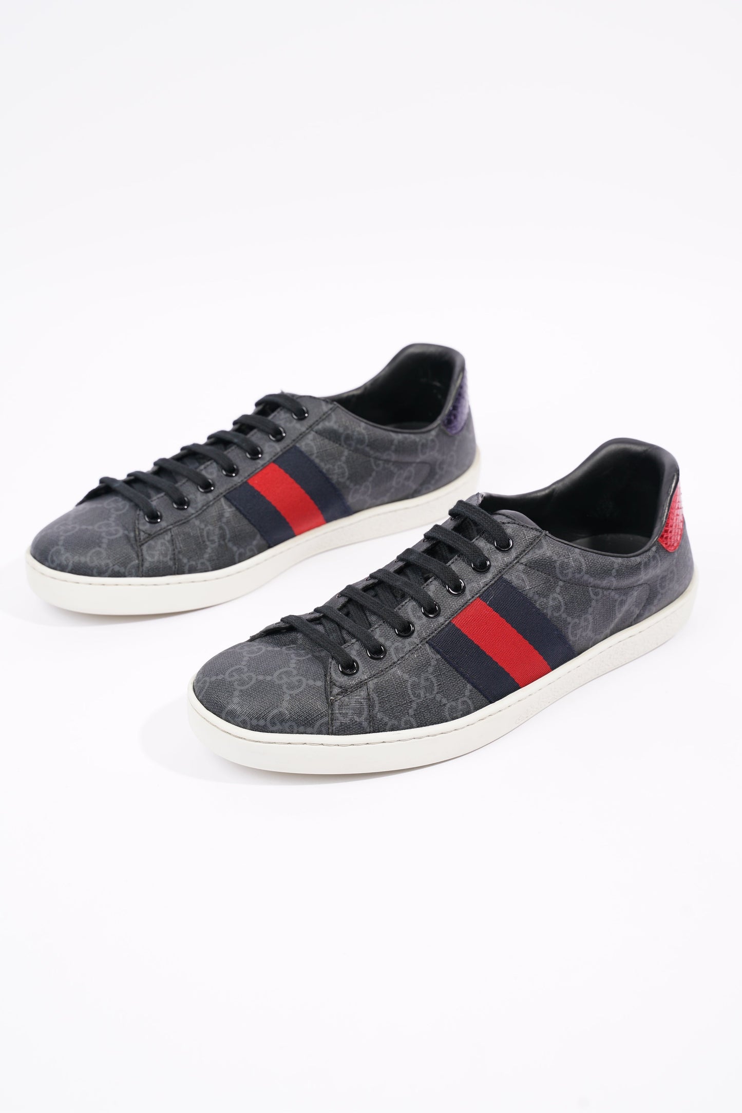 Gucci Mens Ace Black Supreme / Red / Navy EU 42.5 / UK 8.5